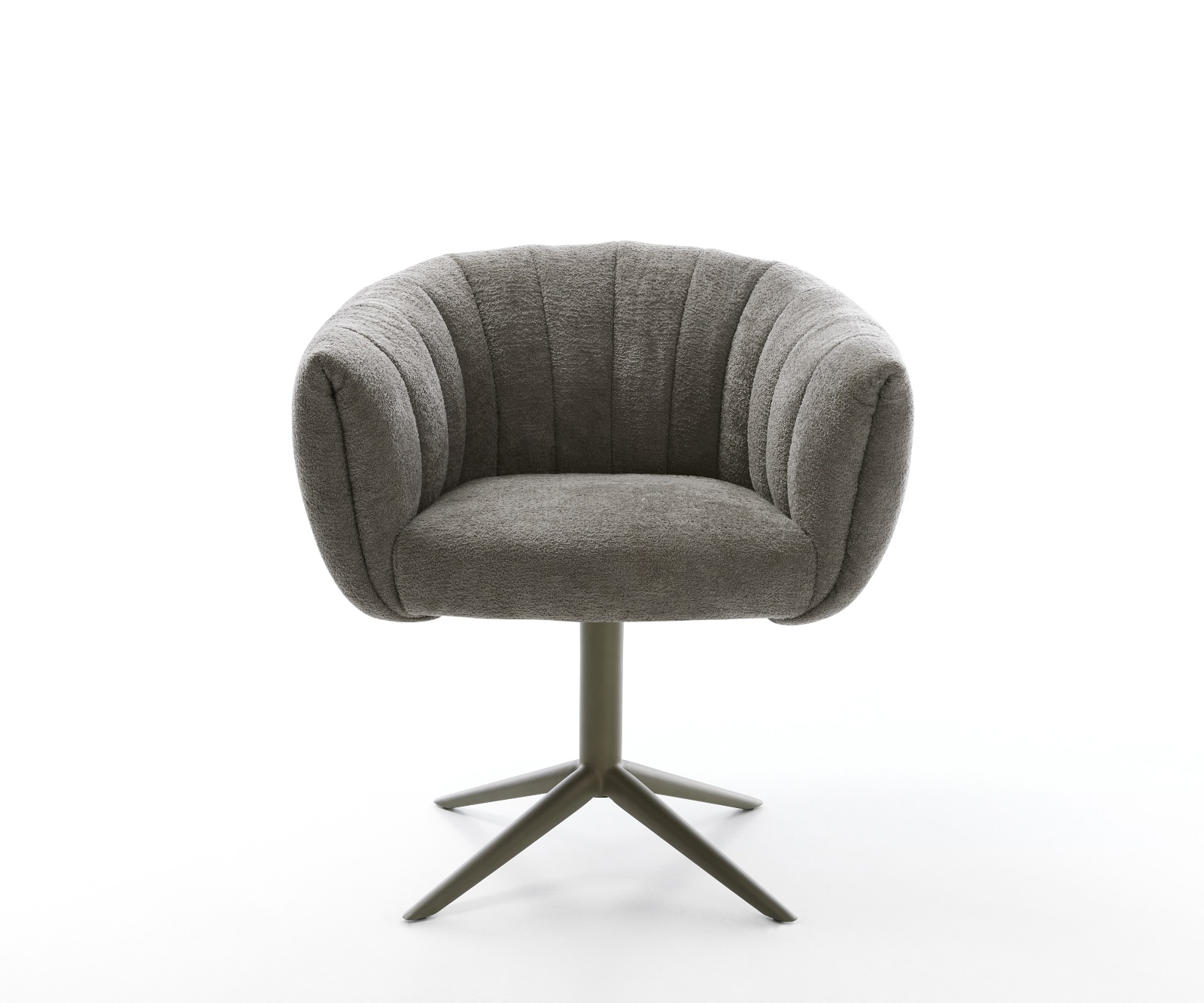 Въртящ се стол Jada-Flex, Букле Сиво-кафяво, Основа Ефектно покритие Титан 360° завъртане Люлееща се функция Ядро от джобни пружини 1