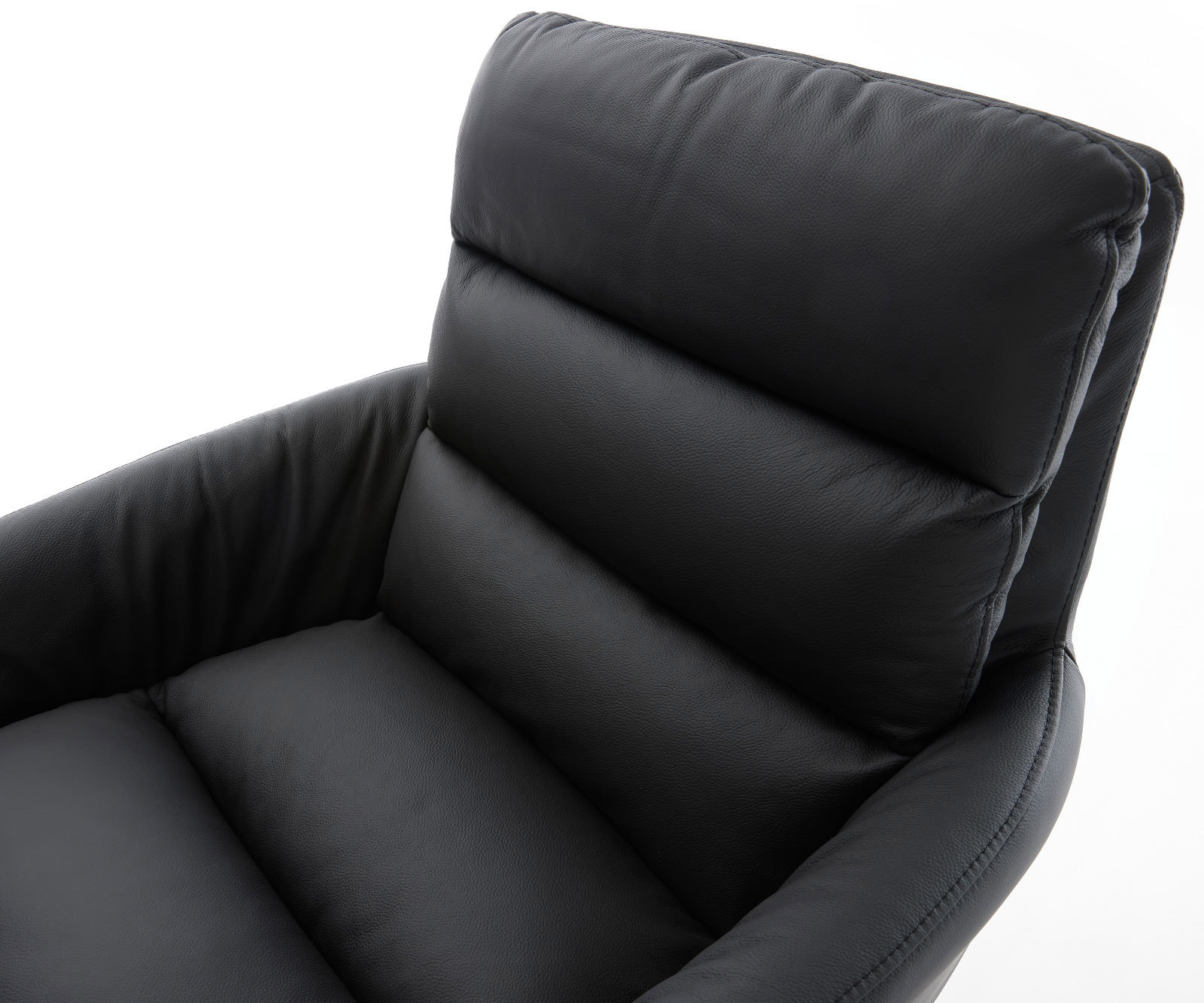 Врътящ се стол с подлакътници Естествена кожа Черен Дървена рамка  180° въртящ се Abelia-Flex 3 Врътящ се стол с подлакътници Естествена кожа Черен Дървена рамка  180° въртящ се Abelia-Flex 3