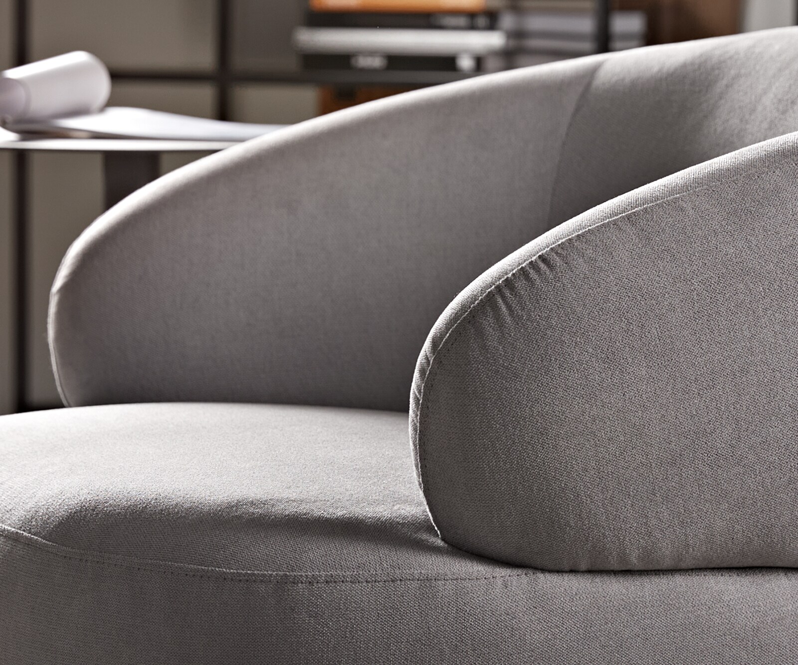 Кресло за отдих Nova 88x88 cm микрофибър сив 8