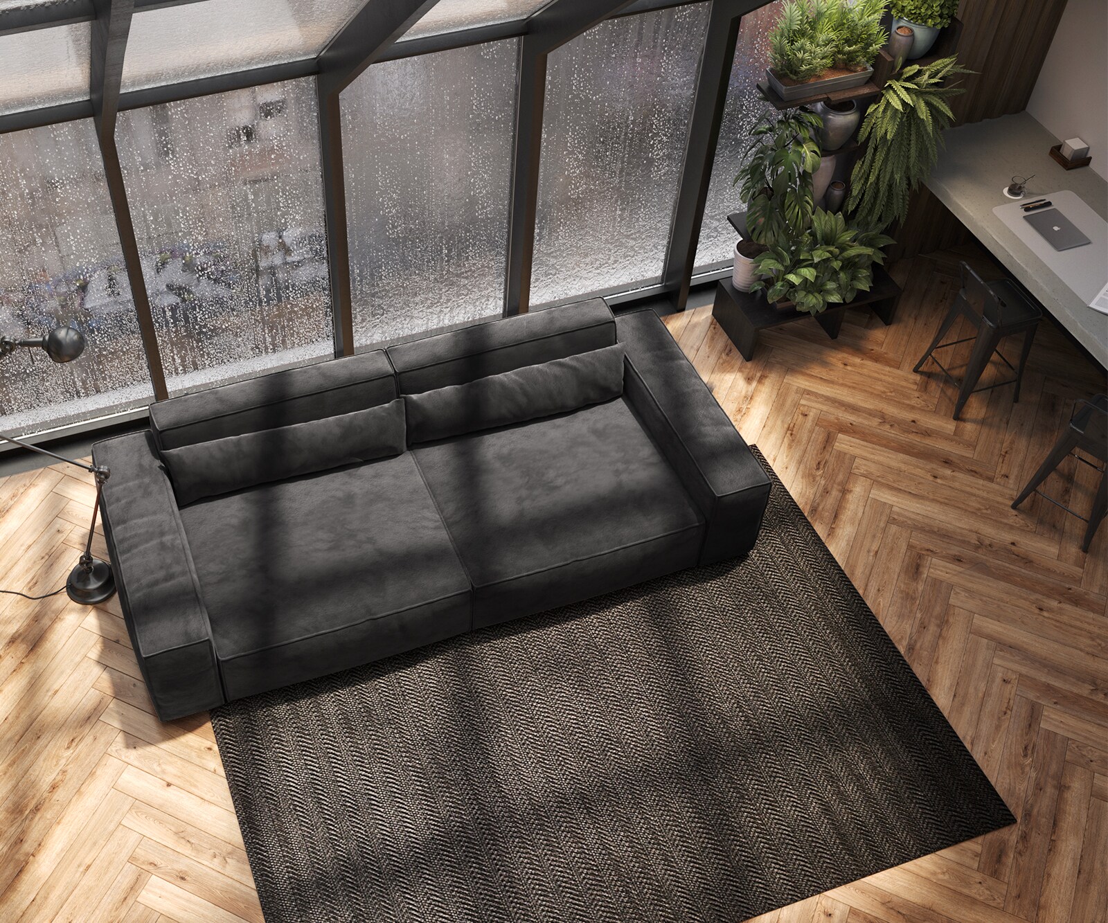 Голям диван XL 270x130 cm Микрофибър Черен Sirpio 4
