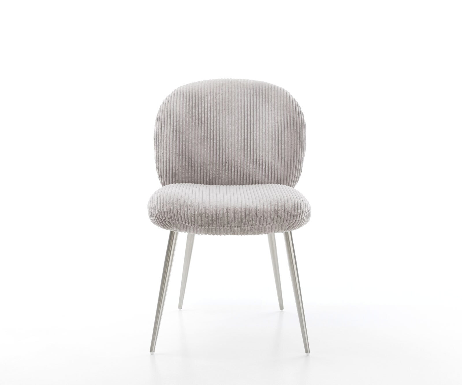 Трапезен стол Корд СребристСив 4 крака конични Неръждаема стомана Покет пружина Nube-Flex 1