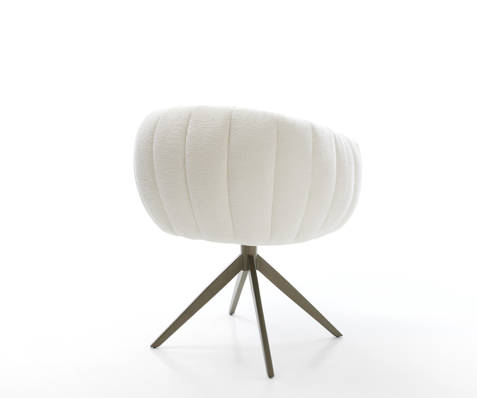 Въртящ се стол Jada-Flex Букле Soft Beige Кръстосана рамка широка Ефектно покритие Титан 360° завъртане Люлееща се функция Ядро от джобни пружини 4