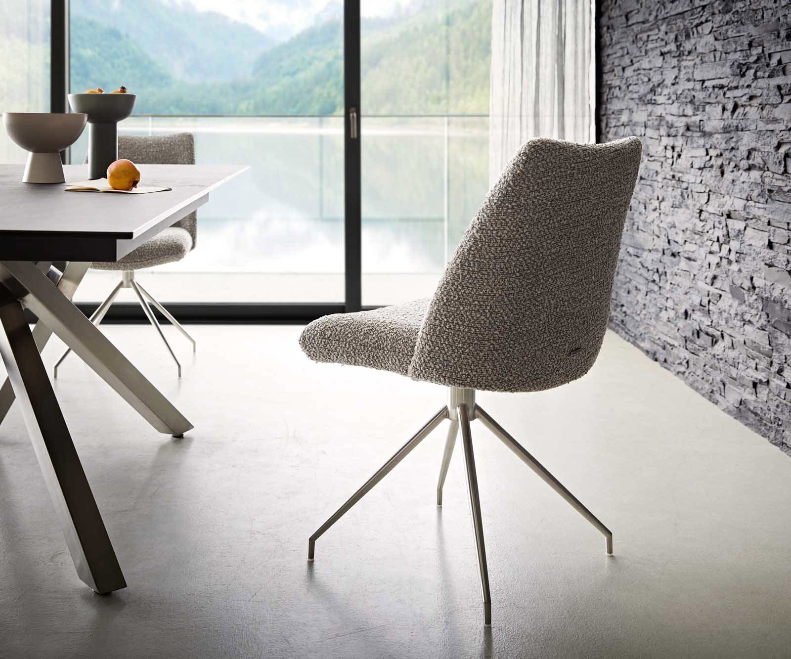 Врътящ се стол Букле СребристСив Конус крак кръгъл Неръждаема стомана 180° въртящ се Покет пружина Elso-Flex 4 Врътящ се стол Букле СребристСив Конус крак кръгъл Неръждаема стомана 180° въртящ се Покет пружина Elso-Flex 4