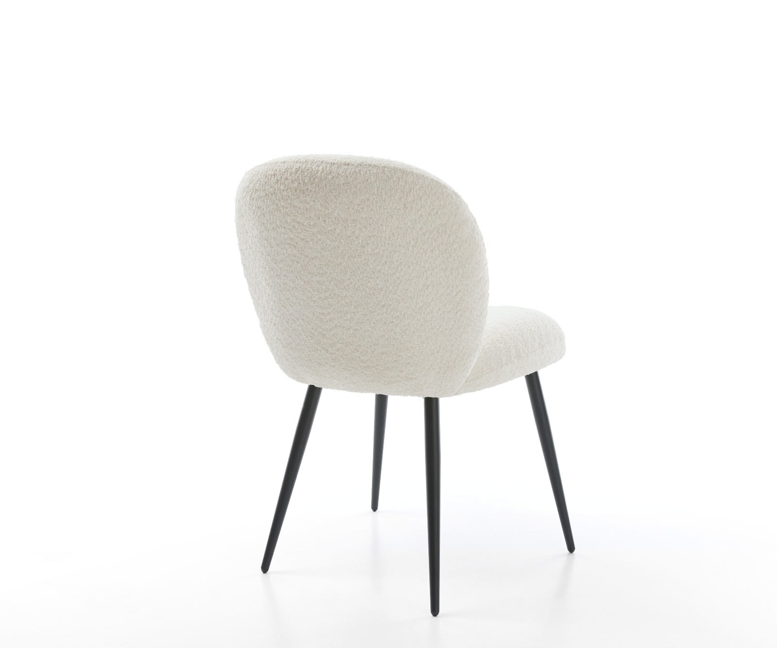 Трапезен стол Букле Бял 4 крака конични Черен Покет пружина Nube-Flex 4