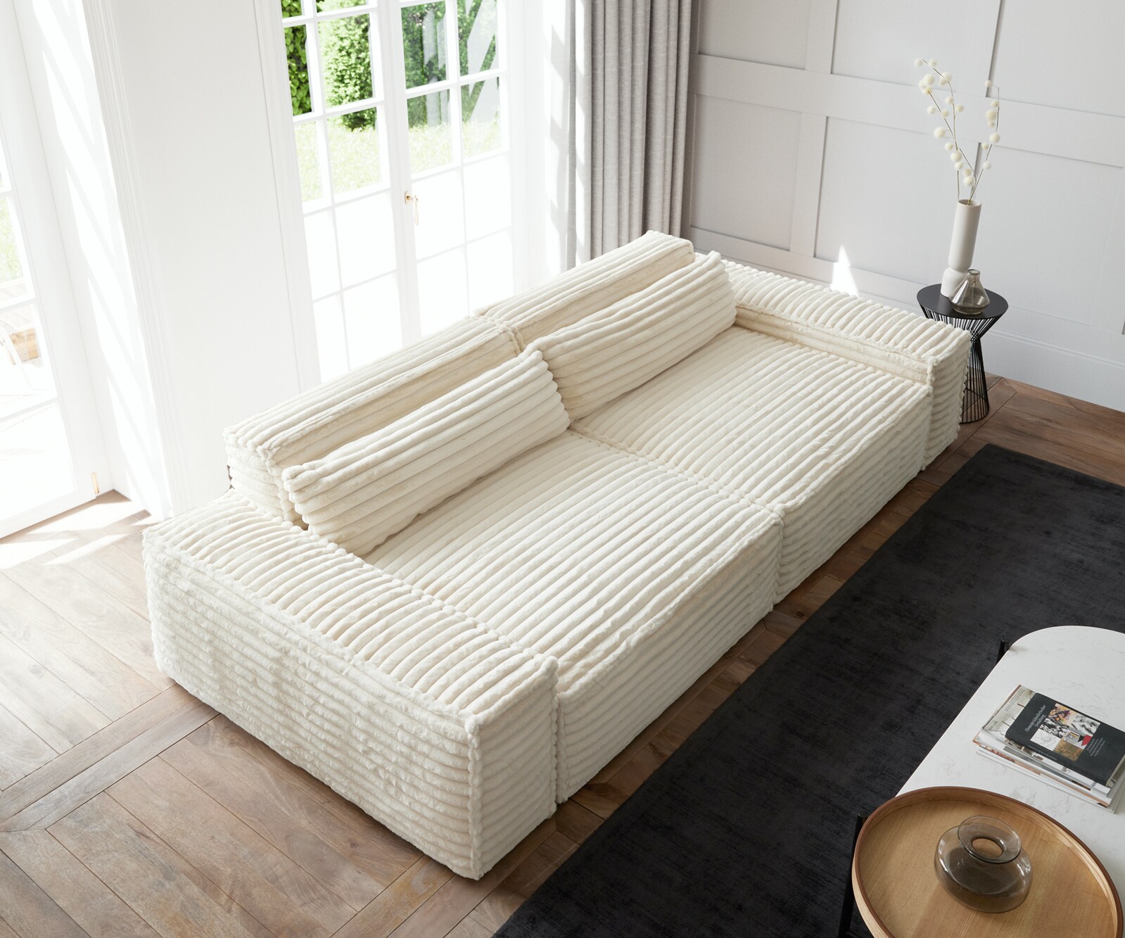Голям диван XL 270x130 cm ПлюшКорд Бежов Sirpio 3