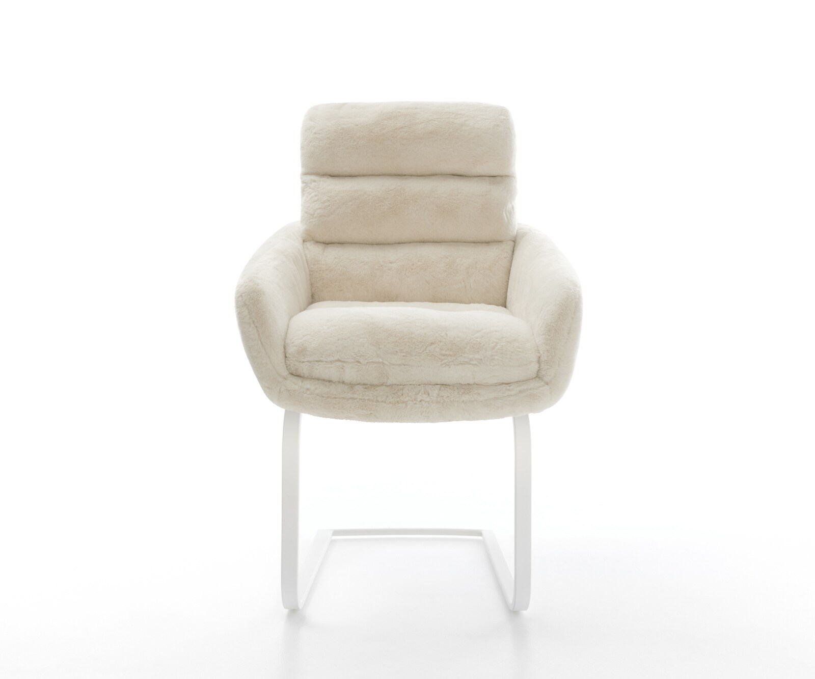 Стол с конзола Abelia-Flex с подлакътници плюшен крем-бял Стол с конзола плосък бял 1