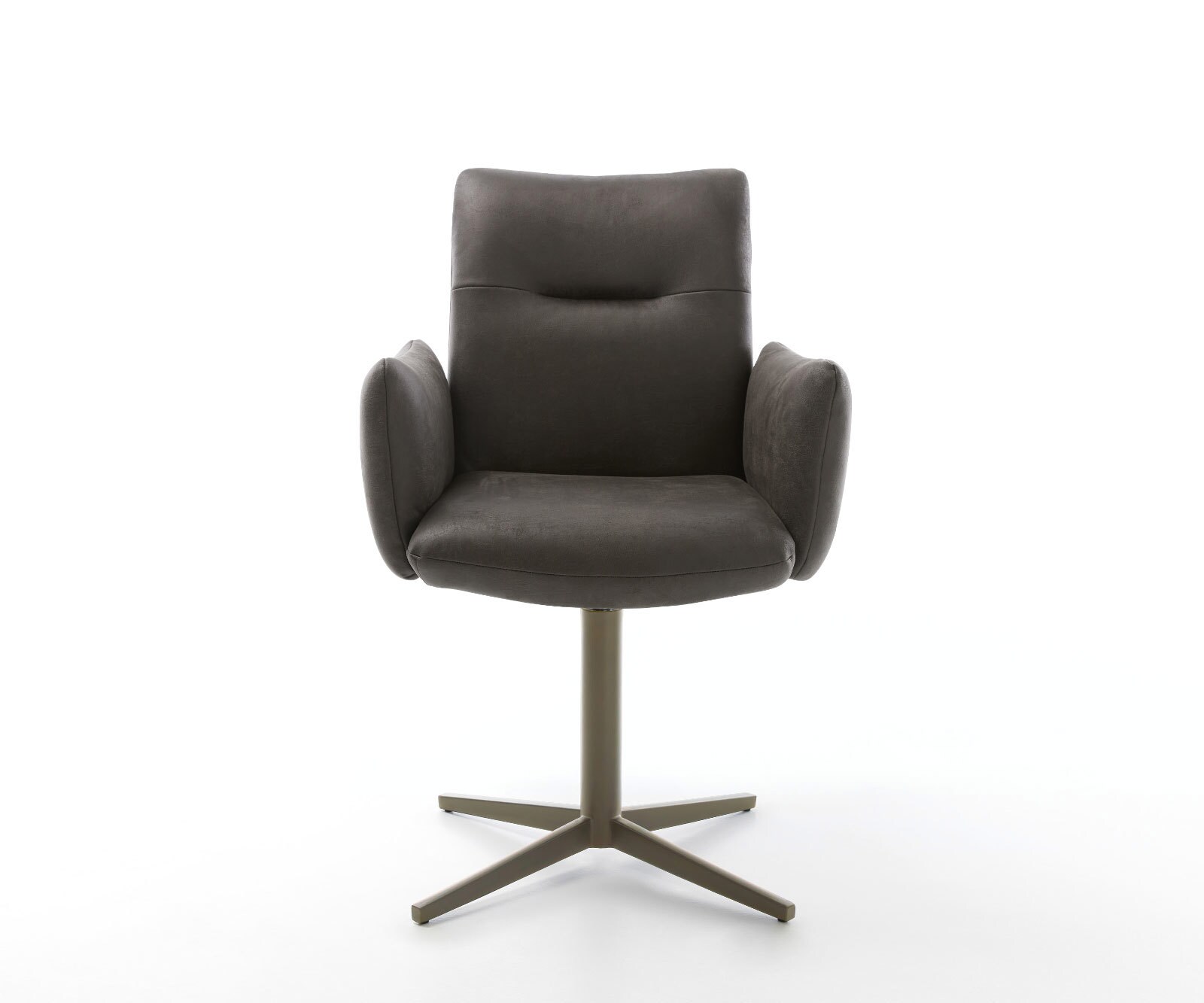 Врътящ се стол с подлакътници Микрофибър Антрацит Винтидж Офис основа  Titan 360° въртящ се Покет пружина Jova-Flex 2