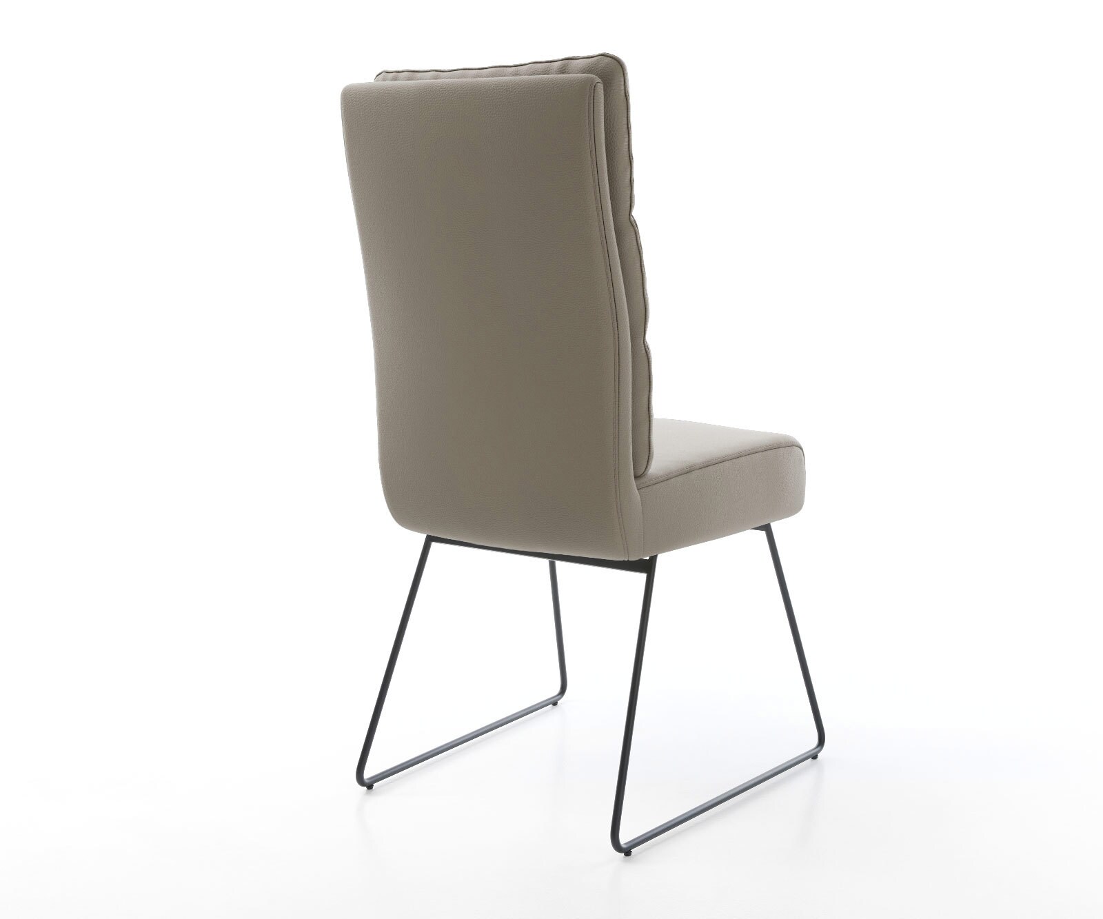 Трапезен стол Естествена кожа Сиво-Кафяв Извити крака Черен  Покет пружина Pela-Flex 5