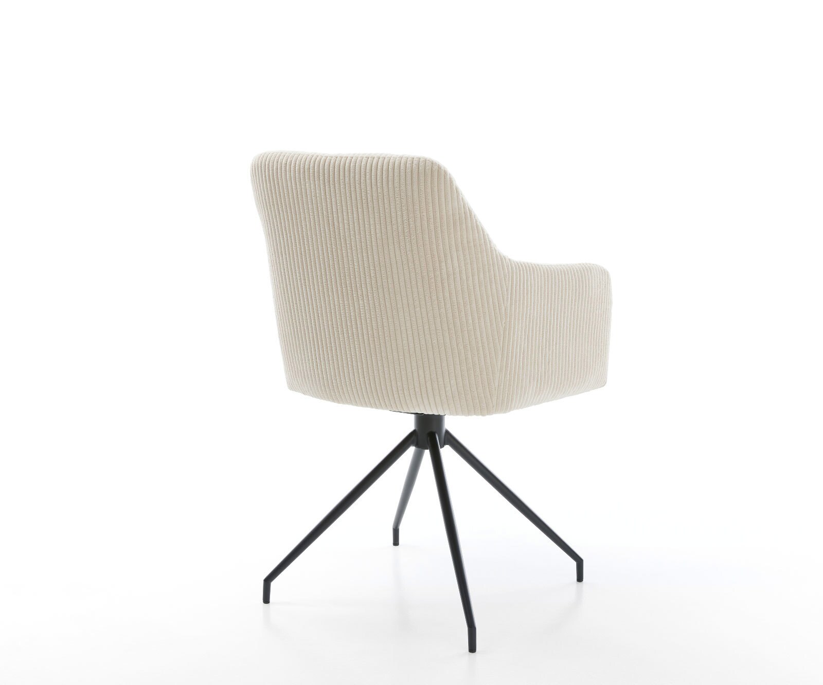 Врътящ се стол Корд Бежов Конус крак кръгъл Черен 180° въртящ се Greg-Flex 5