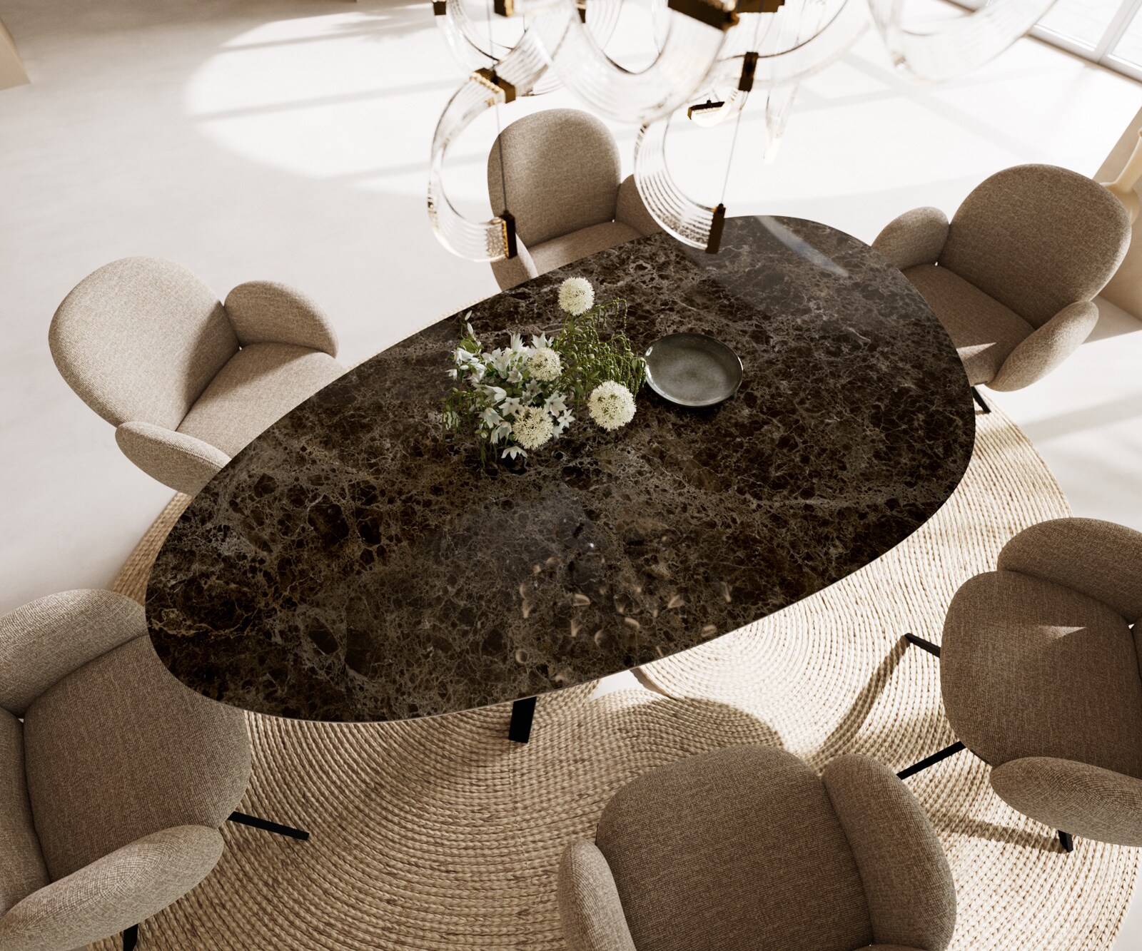 Трапезна маса Edge керамика овал 1