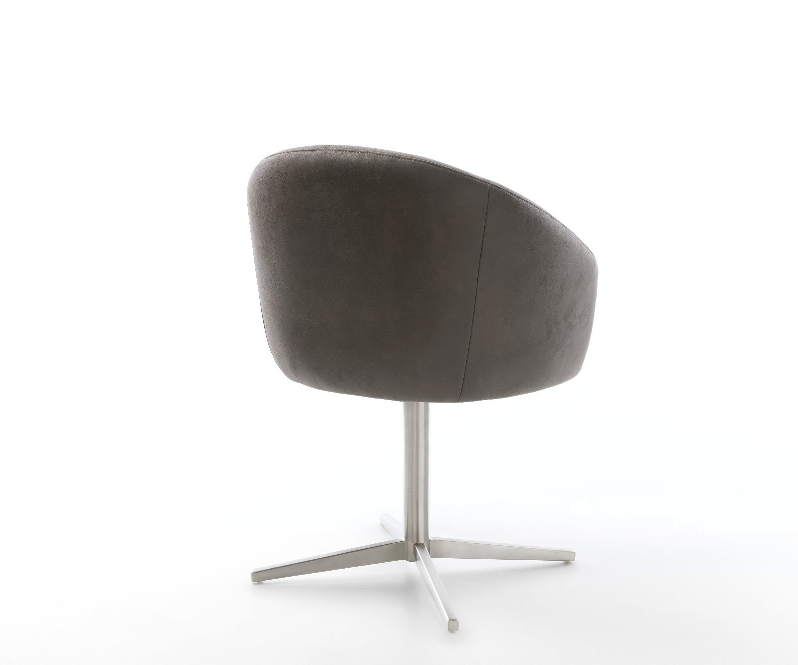 Врътящ се стол с подлакътници Микрофибър Антрацит Винтидж Офис основа Неръждаема стомана 360° въртящ се Покет пружина Caja-Flex 5