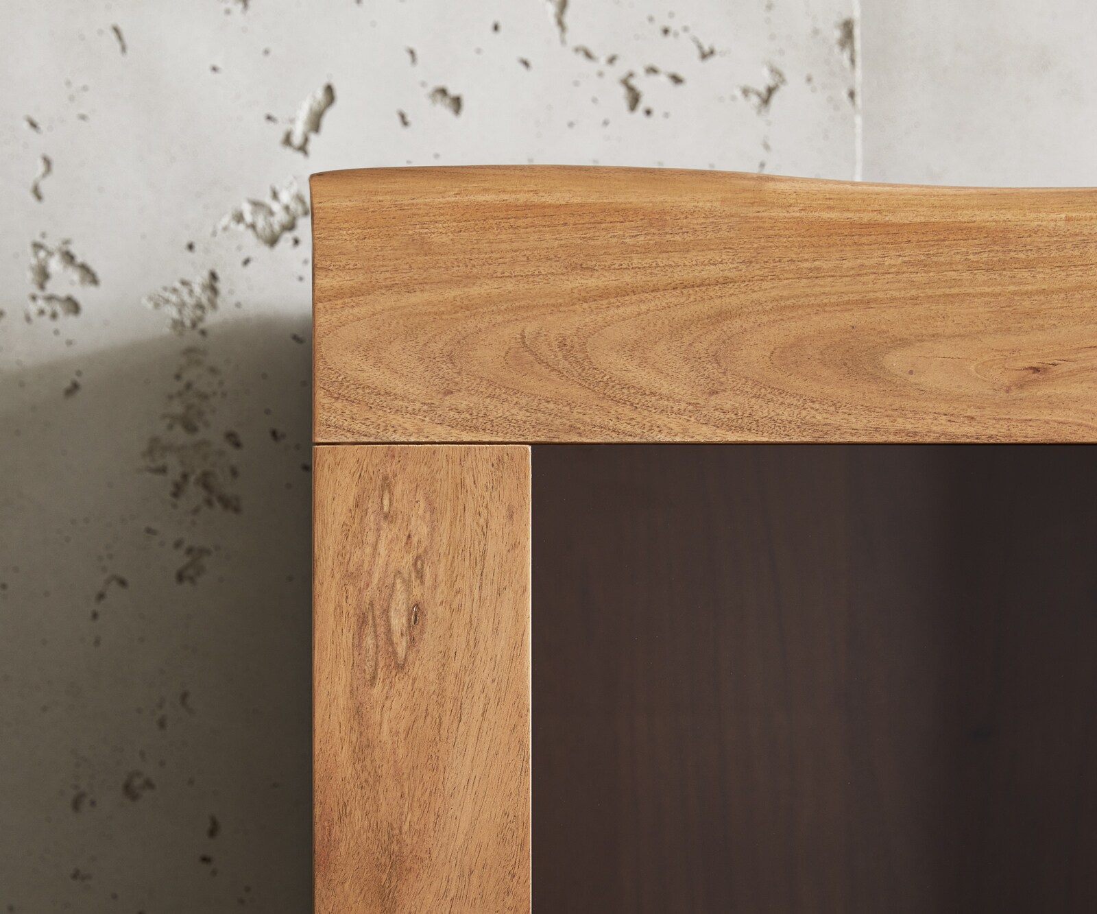 Витрина Live-Edge 60x190 cm Акация естествен дървесен ръб 1 врата 2 чекмеджета масив 8