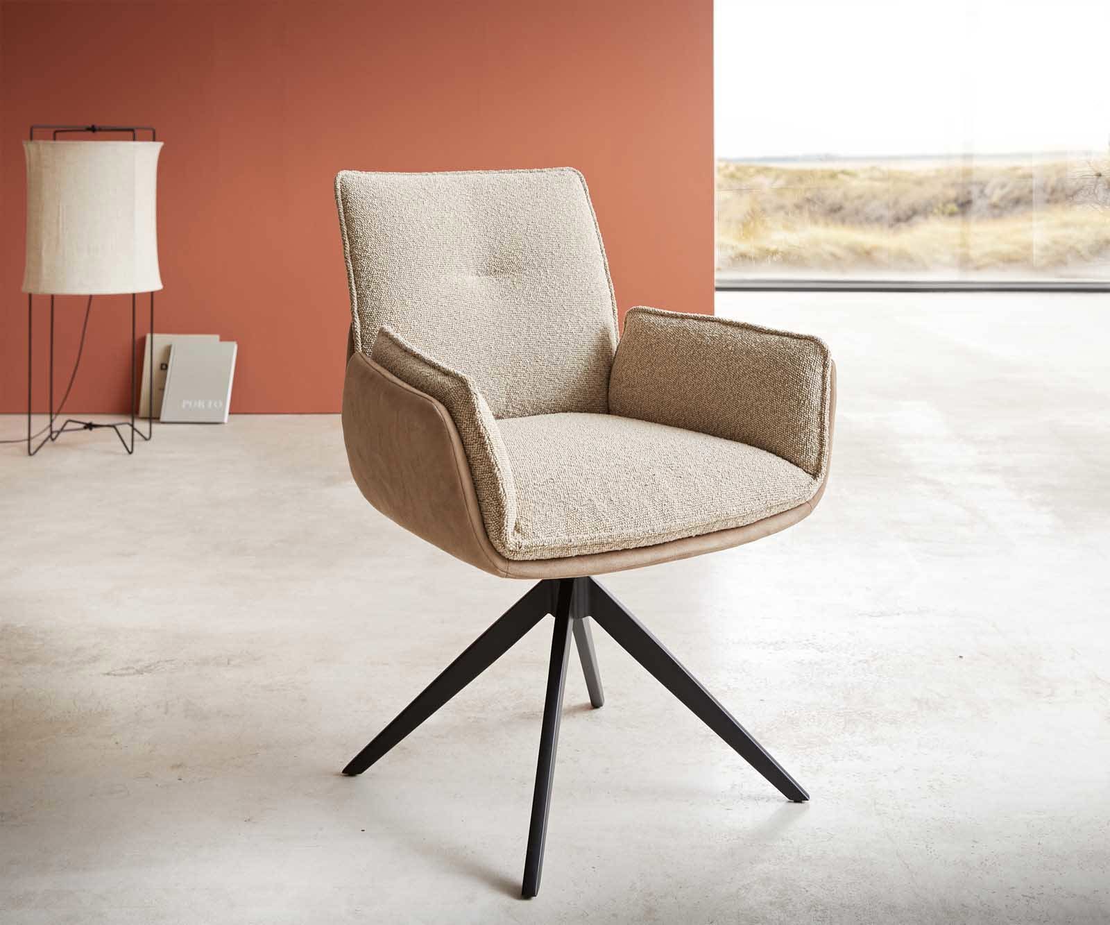 Въртящ се стол Nela-Flex материал микс кръстосана рамка 360° въртяща се Въртящ се стол Nela-Flex материал микс кръстосана рамка 360° въртяща се