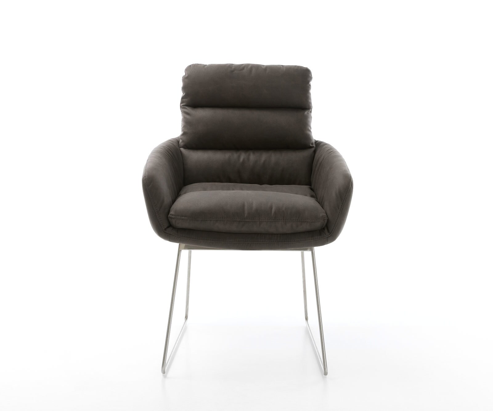 Стол с подлакътници Антрацит Винтидж Извити крака Неръждаема стомана Abelia-Flex 2