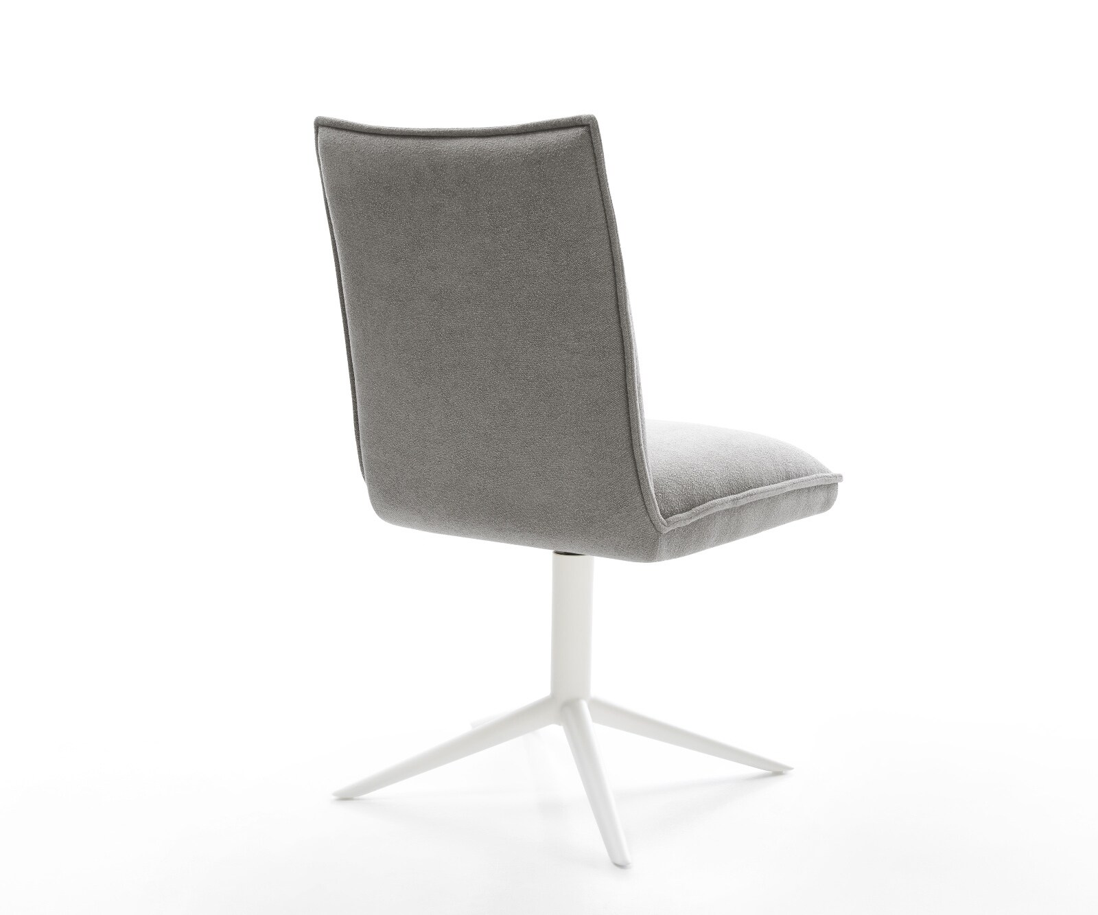 Въртящ се стол Lelio-Flex в мека сива текстурирана тъкан Бяла основа Завъртане на 360° Люлееща се функция Ядро от джобни пружини 5