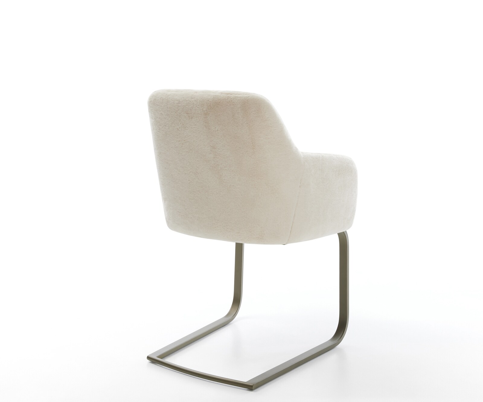 Конзолен стол Greg-Flex плюшен кремаво-бял конзолен стол покритие с плосък ефект титаниево джобно пружинно ядро 4