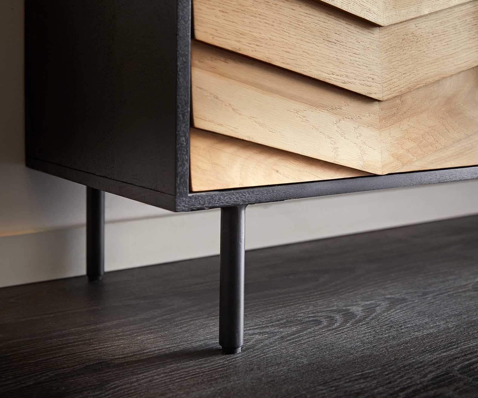 Бюфет Muvi 175 cm естествен дъб манго черен метал 4 врати 5 Бюфет Muvi 175 cm естествен дъб манго черен метал 4 врати 5