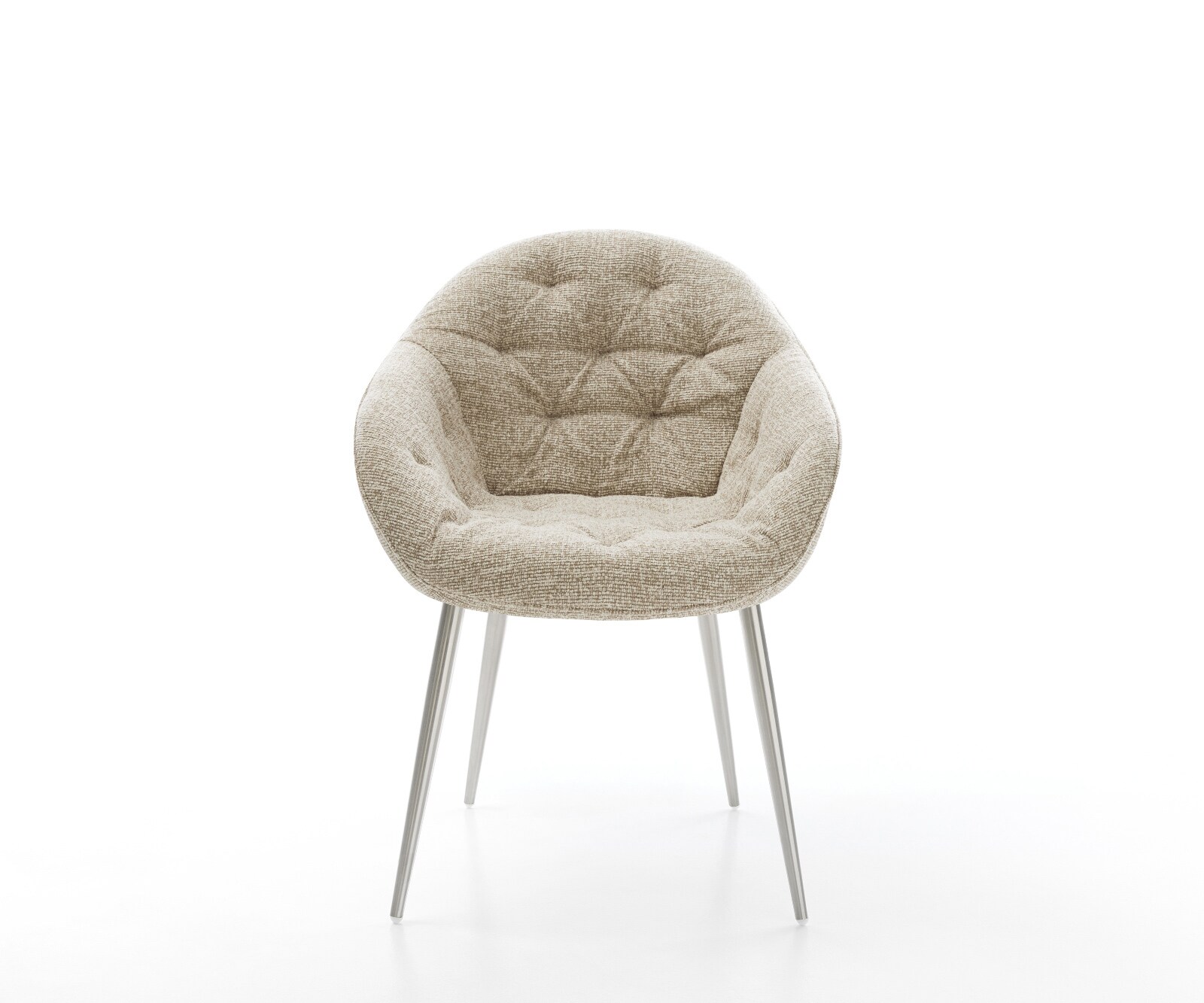 Трапезен стол Gaio-Flex тъкан Soft Beige 4-футов конусен стол от неръждаема стомана 2