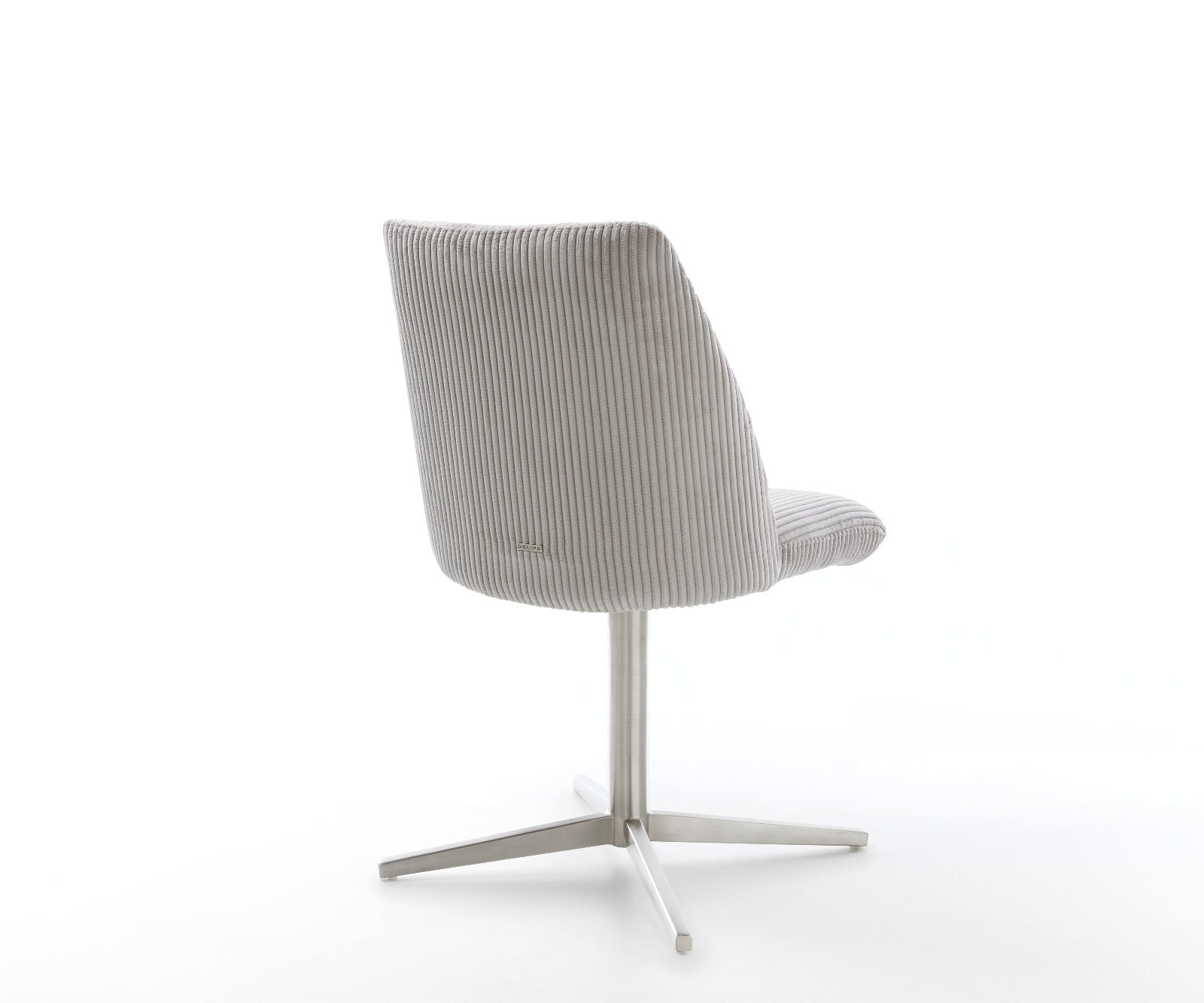 Врътящ се стол Корд СребристСив Офис основа Неръждаема стомана 360° въртящ се Покет пружина Elso-Flex 5