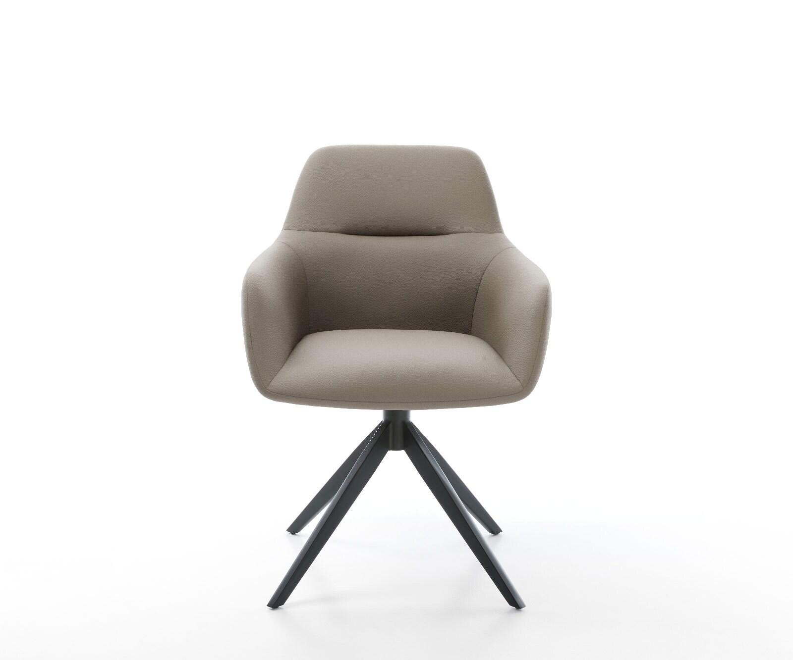 Въртящ се стол Pejo-Flex кал от естествена кожа Кръстосана рамка широка черна 360° въртене Функция люлеене Ядро от джобни пружини 1