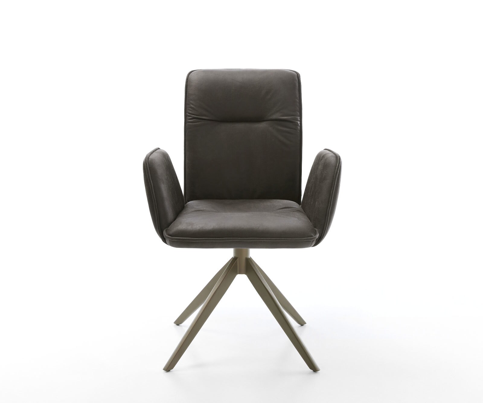 Въртящ се стол Vinja-Flex микрофибър антрацит винтидж кръстосана рамка широк ефект покритие титан 360° въртяща се люлееща се функция 2