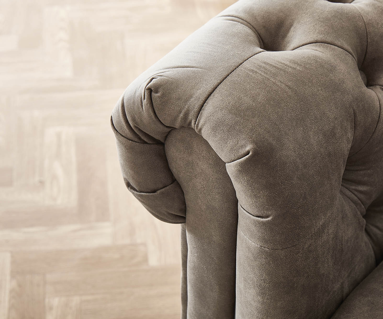 Диван Честърфийлд 3-местен 200x88 cm Vintage Taupe Couch 5