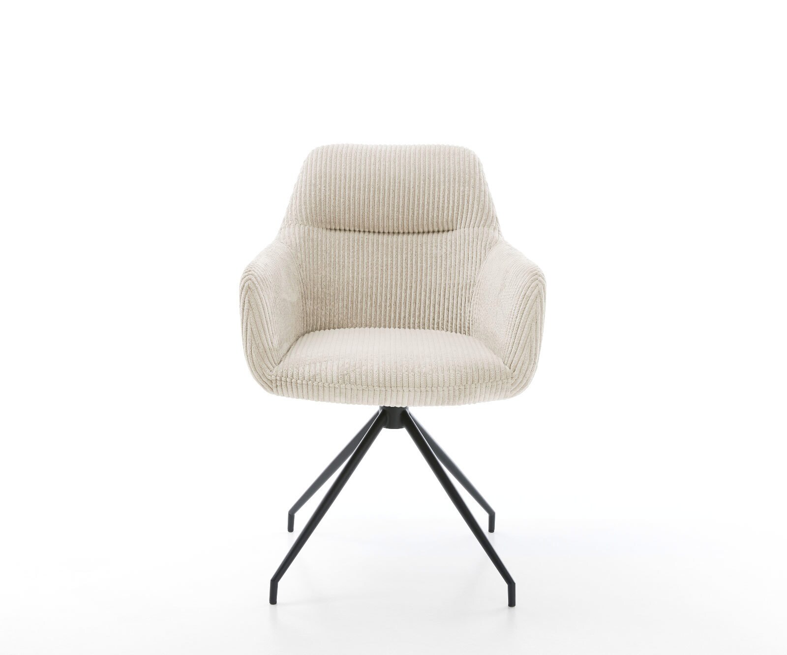 Врътящ се стол Корд Бежов Конус крак кръгъл Черен 180° въртящ се Pejo-Flex 2