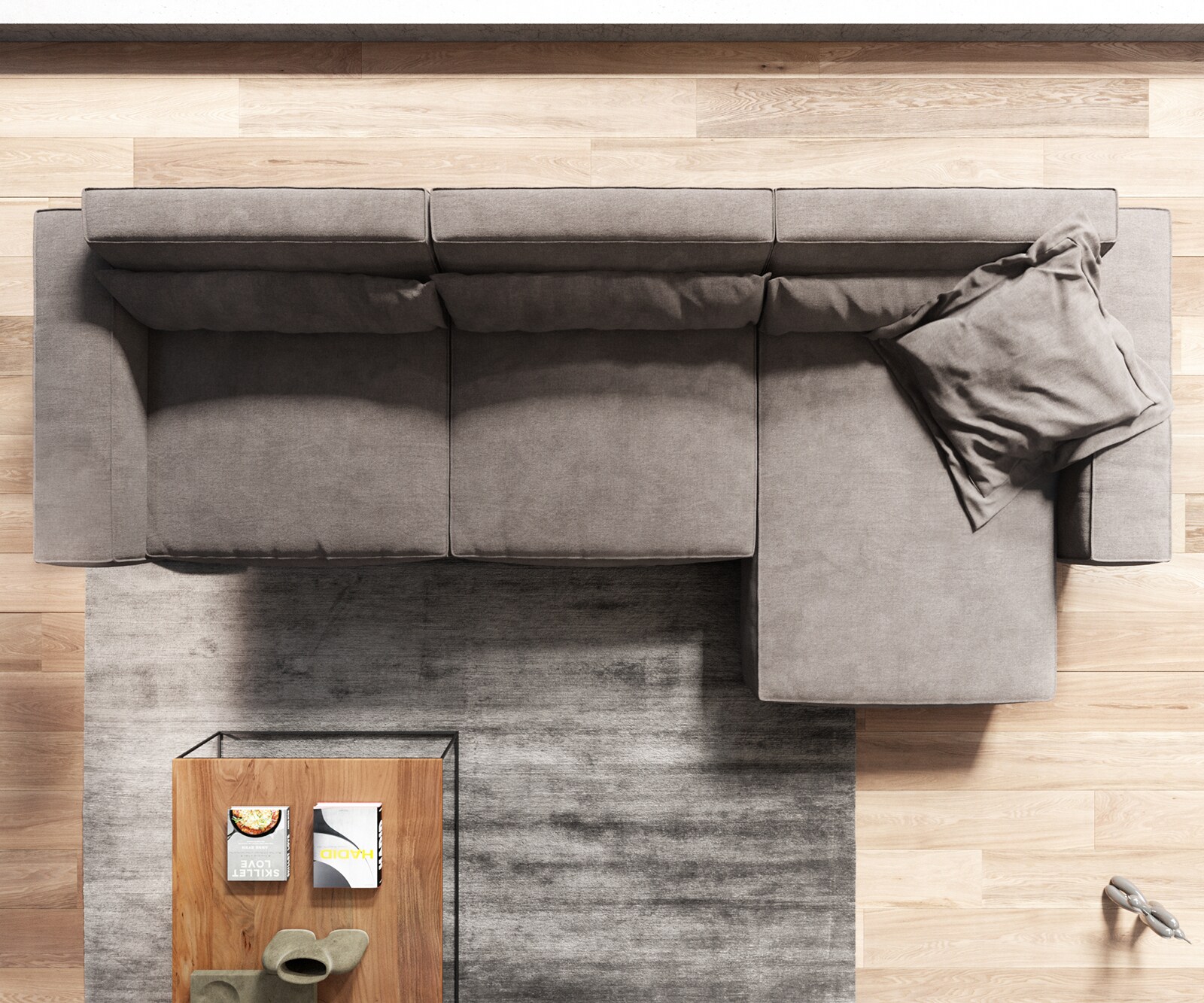 Ъглов диван XL 370x170 cm Микрофибър КакиКафяв Варианти лежанка Sirpio 5