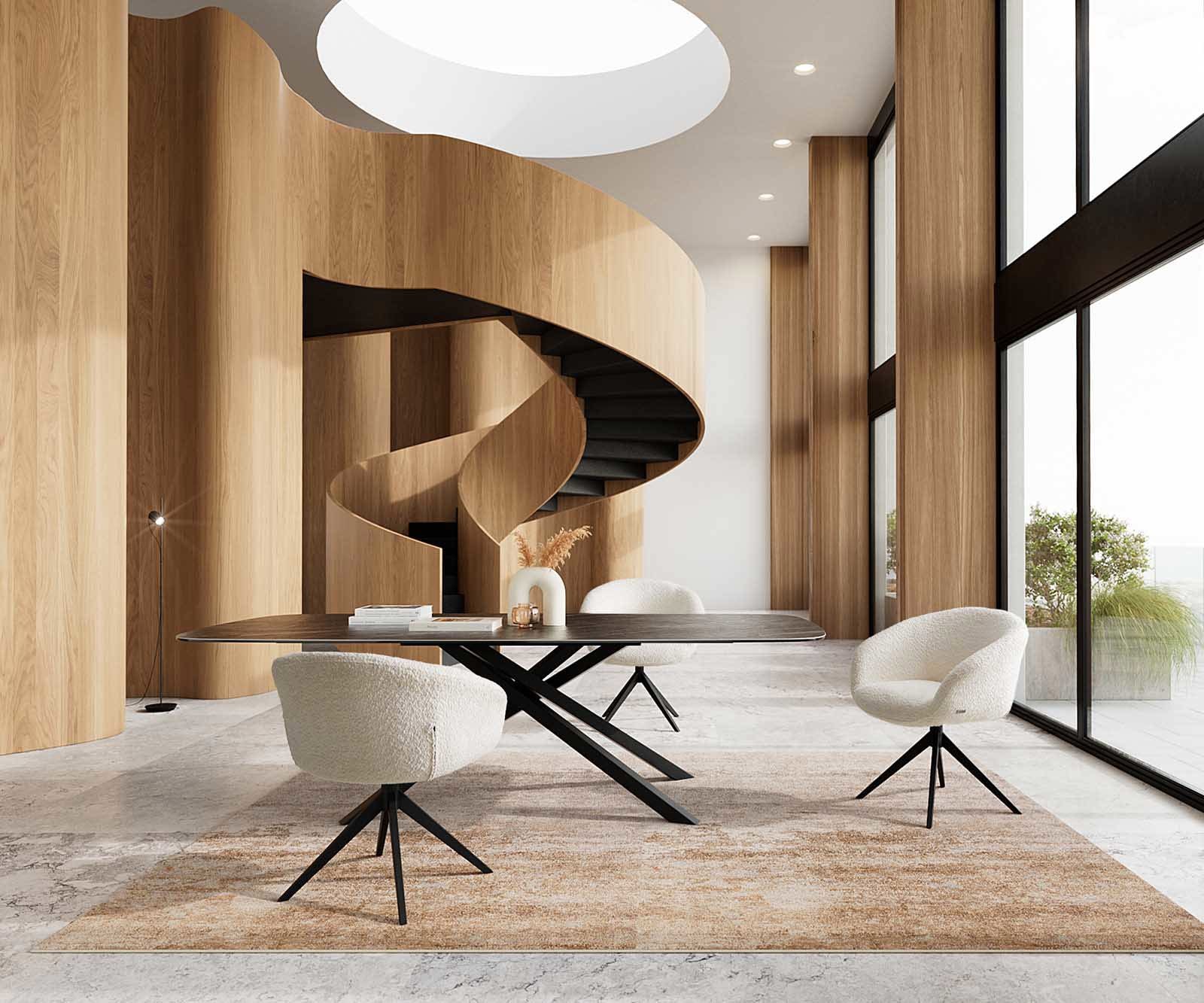 Врътящ се стол с подлакътници Букле Бял Конус крак плосък Черен 360° въртящ се Покет пружина Vinka-Flex 5 Врътящ се стол с подлакътници Букле Бял Конус крак плосък Черен 360° въртящ се Покет пружина Vinka-Flex 5