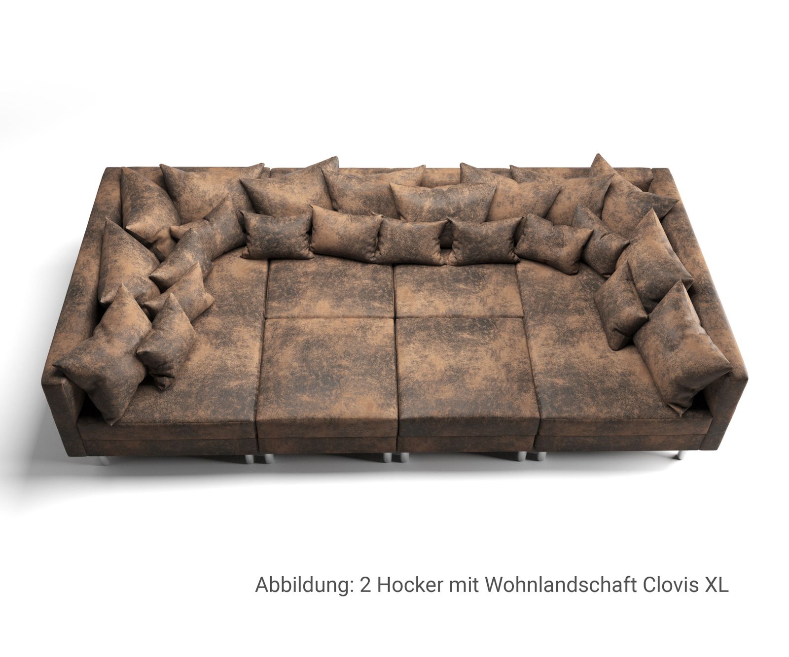 Табуретка B98 x T83 Кафяв Модулен Антик Визия Clovis 8