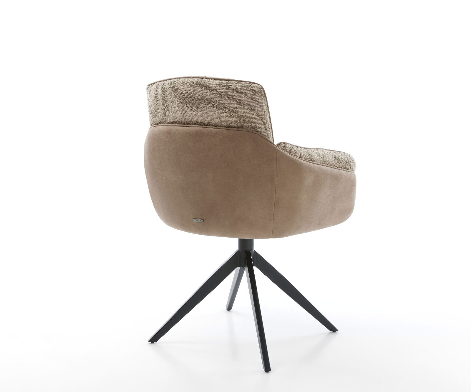 Luan-Flex въртящ се стол с подлакътници Материал микс кал Кръстосана рамка широка черна 360° въртене Люлееща се функция 5