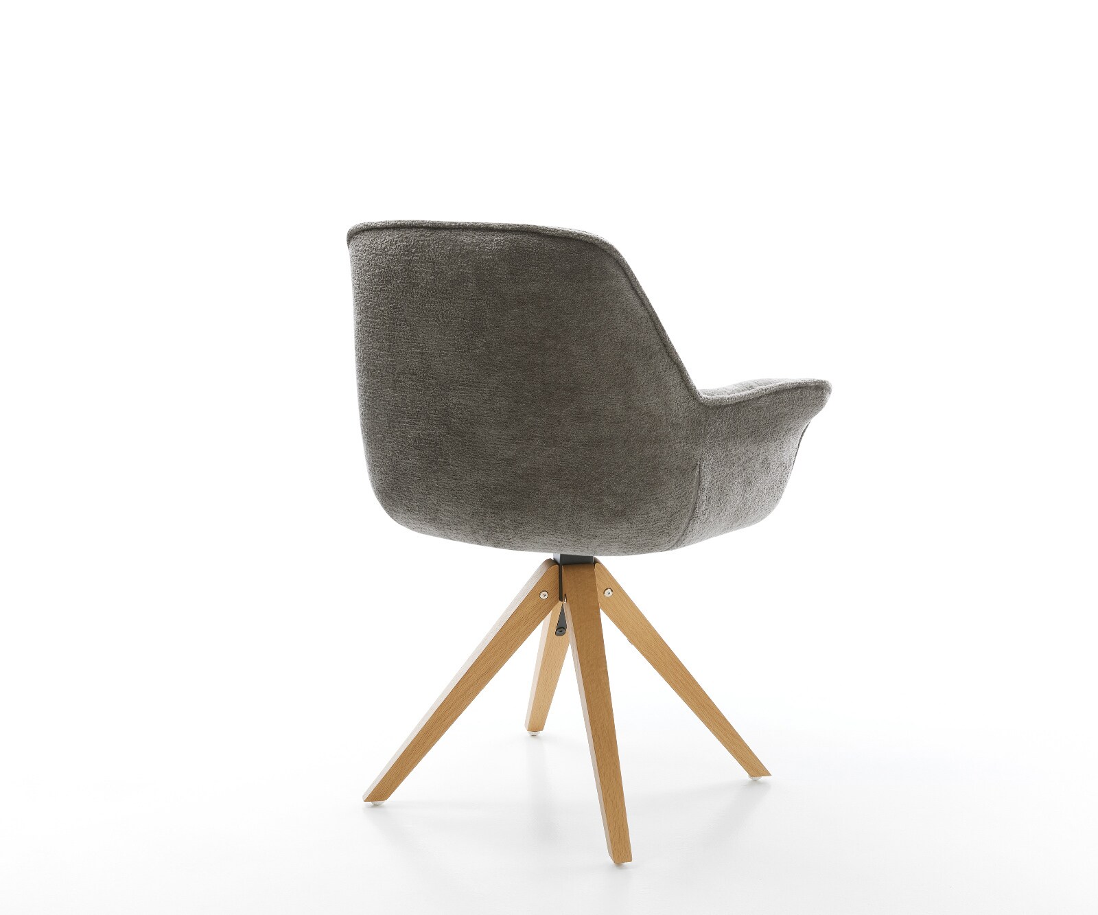 Въртящ се стол Kaira-Flex Bouclé Soft Mud Дървена рамка ъглова естествена 180° въртяща се 4