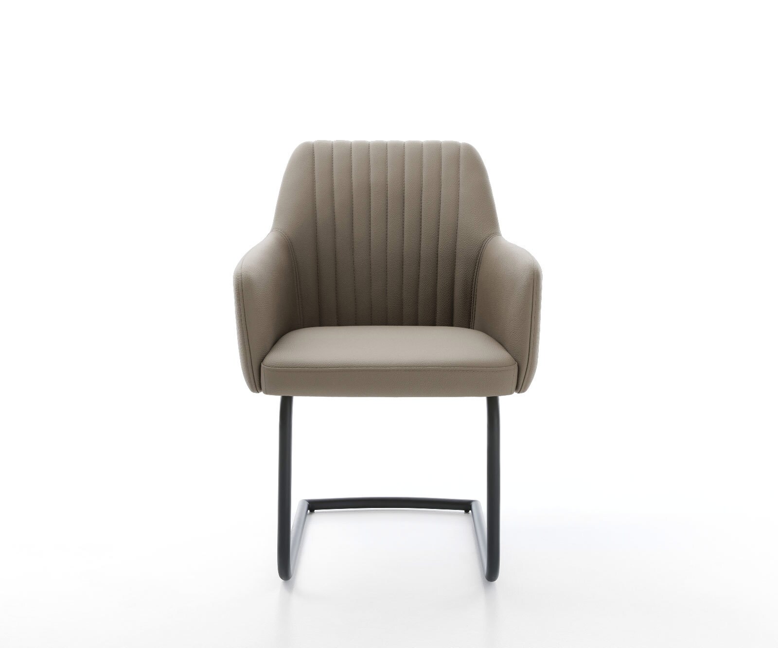 Люлеещ стол Естествена кожа Сиво-Кафяв Конзолен крак кръгъл Черен Greg-Flex 2