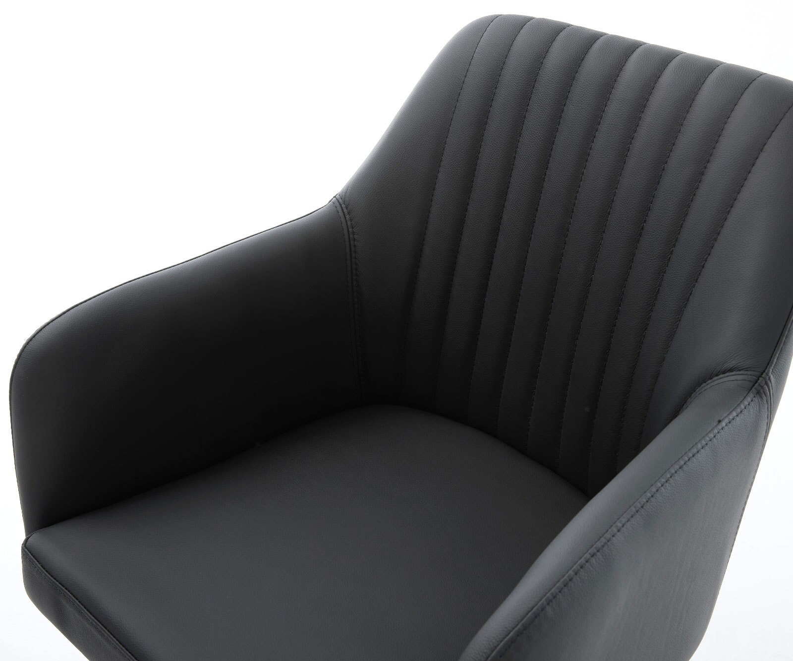 Люлеещ стол Естествена кожа Черен Конзолен крак кръгъл Черен Greg-Flex 4