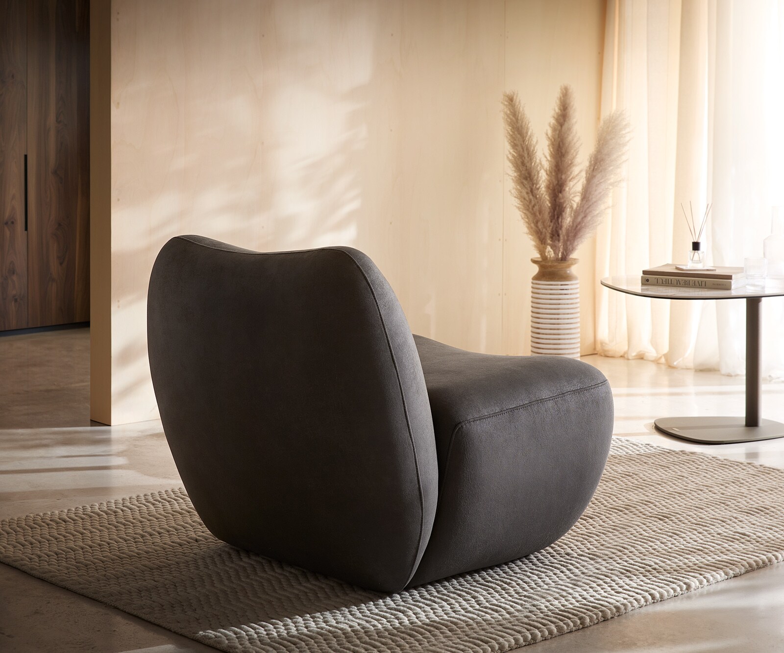 Кресло Zena 75x85 cm микрофибър антрацит реколта 4