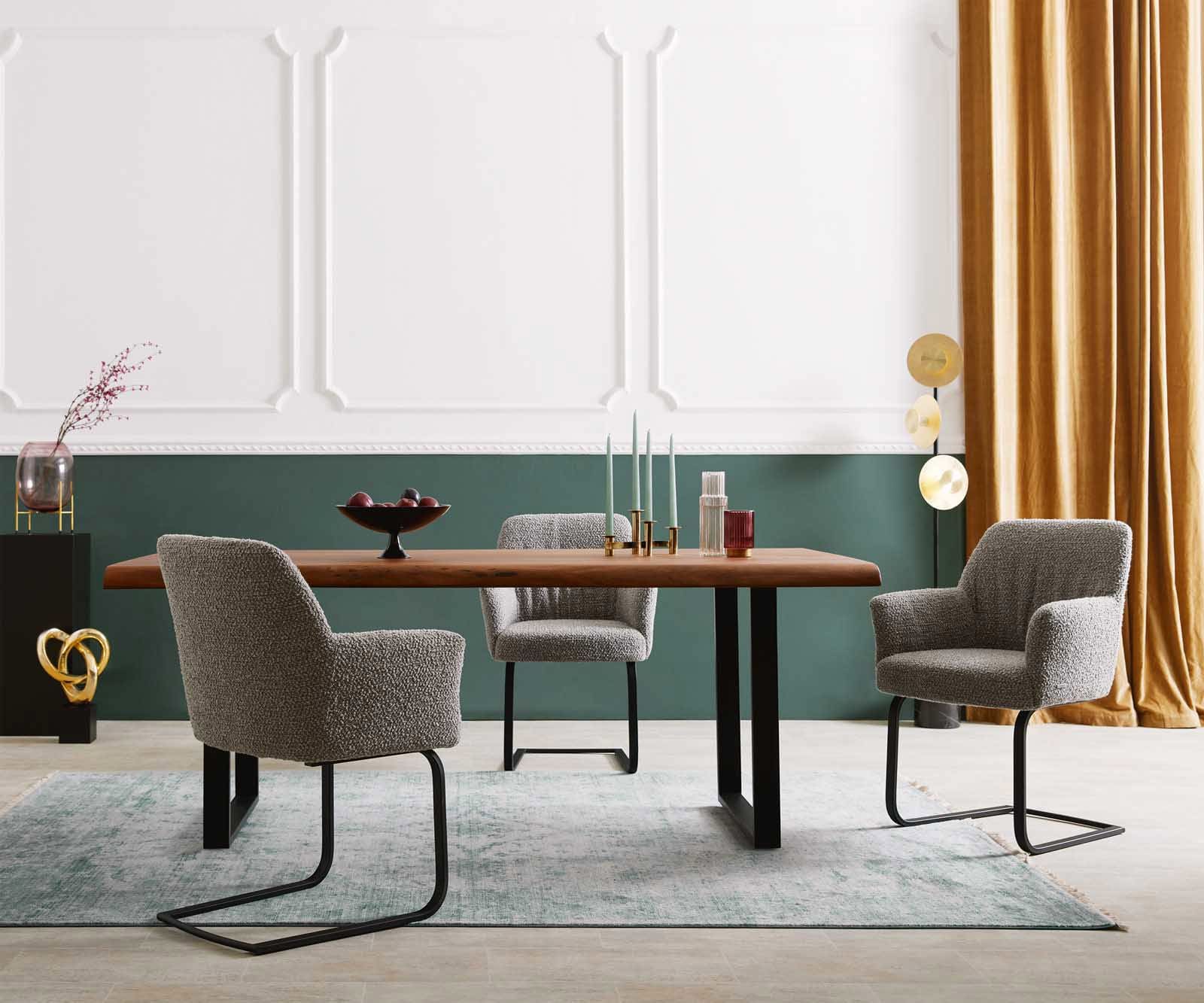 Люлеещ стол с подлакътници Букле Сребристо сив Конзолен крак плосък Черен Покет пружина Xana-Flex 6 Люлеещ стол с подлакътници Букле Сребристо сив Конзолен крак плосък Черен Покет пружина Xana-Flex 6