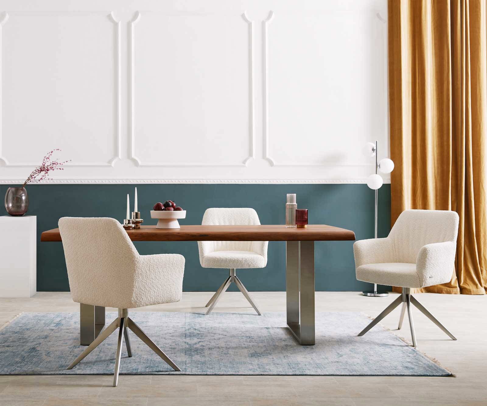 Врътящ се стол с подлакътници Букле Бял Конус крак плосък Неръждаема стомана 360° въртящ се Покет пружина Xana-Flex 5 Врътящ се стол с подлакътници Букле Бял Конус крак плосък Неръждаема стомана 360° въртящ се Покет пружина Xana-Flex 5