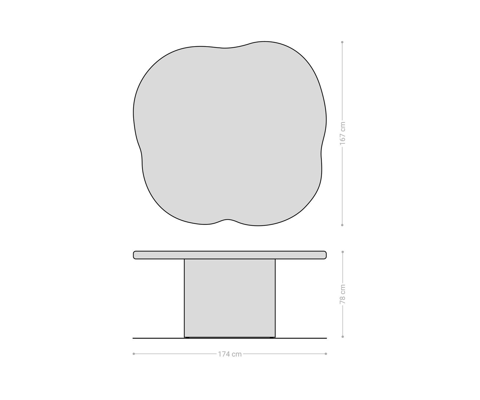 Трапезна маса Orbion 180x175 естествена рамка от акациево дърво 6