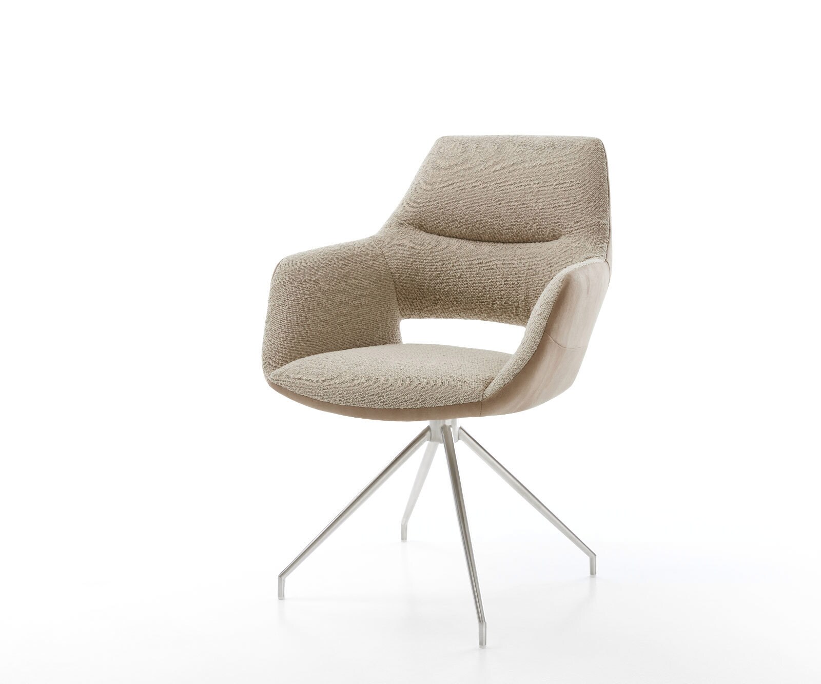 Въртящ се стол Yago-Flex с подлакътници материал микс кал кръстосана рамка конична неръждаема стомана въртящ се на 180° 1