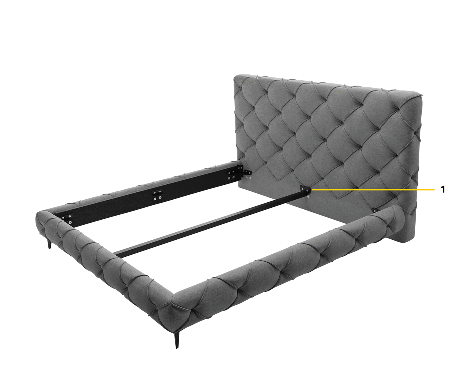 Тапицирано легло Nayara 140x200 cm bouclé silver grey 8