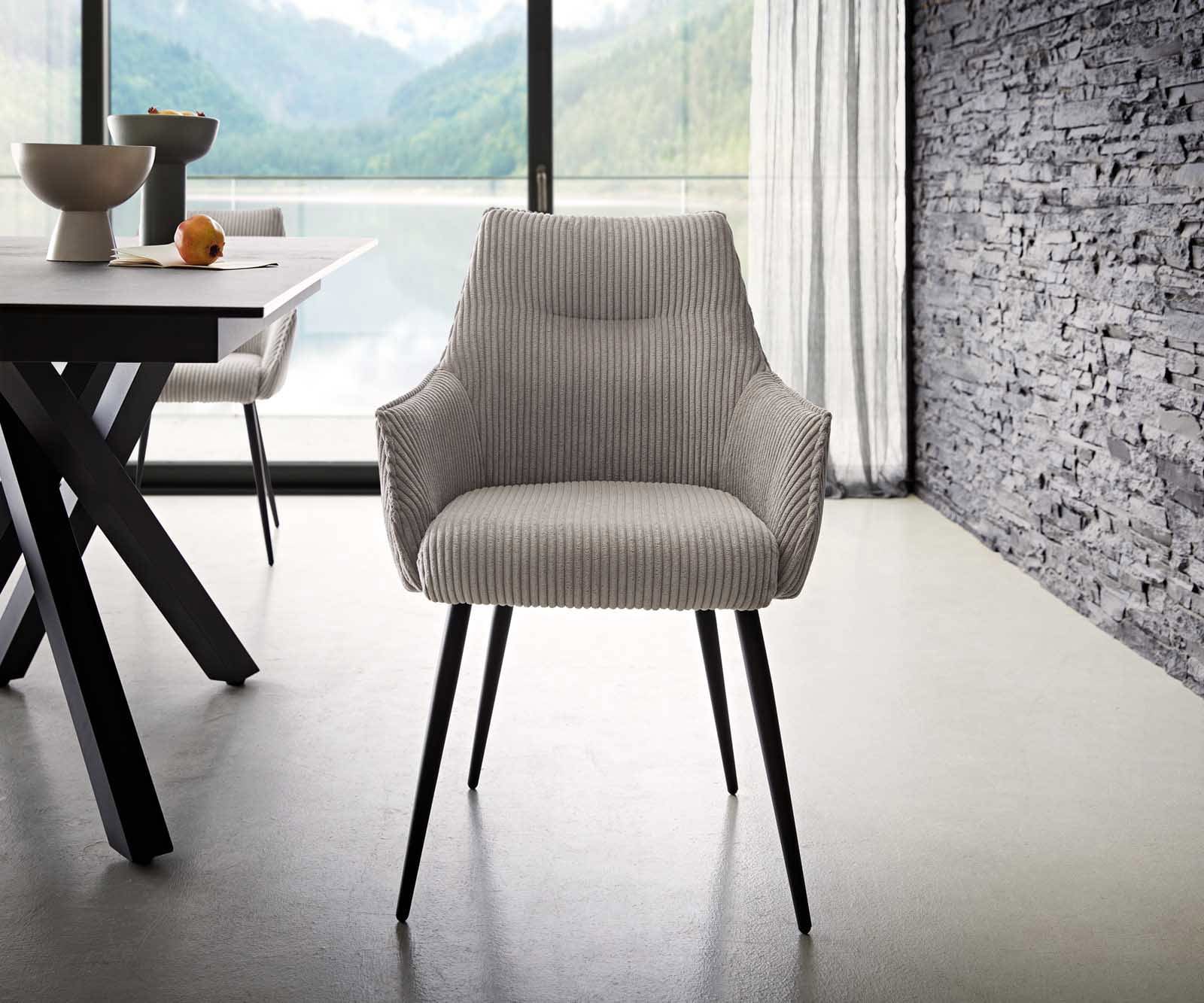 Стол Корд Сребристосив 4-крака Прави Черни Покет пружина Alja-Flex 1 Стол Корд Сребристосив 4-крака Прави Черни Покет пружина Alja-Flex 1