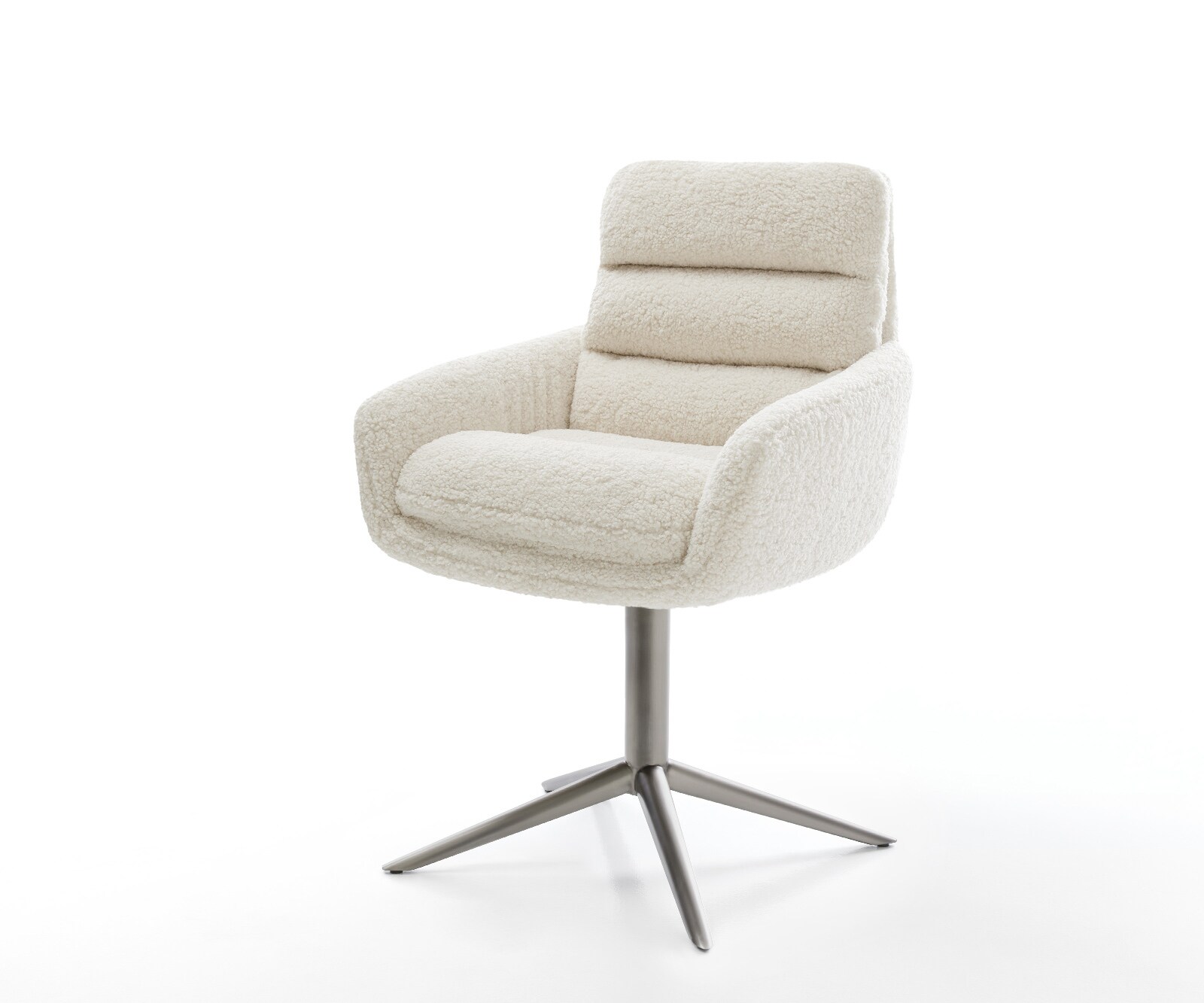 Въртящ се стол Abelia-Flex с подлакътници Teddy fabric Beige Graphite base 360° swivel Rocking function 1