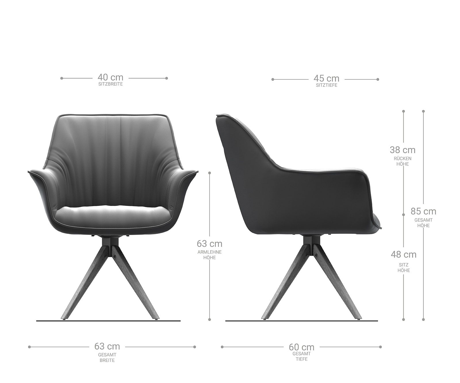 Врътящ се стол с подлакътници Кадифе Сив Дървена рамка  180° въртящ се Keila-Flex 1 Врътящ се стол с подлакътници Кадифе Сив Дървена рамка  180° въртящ се Keila-Flex 1