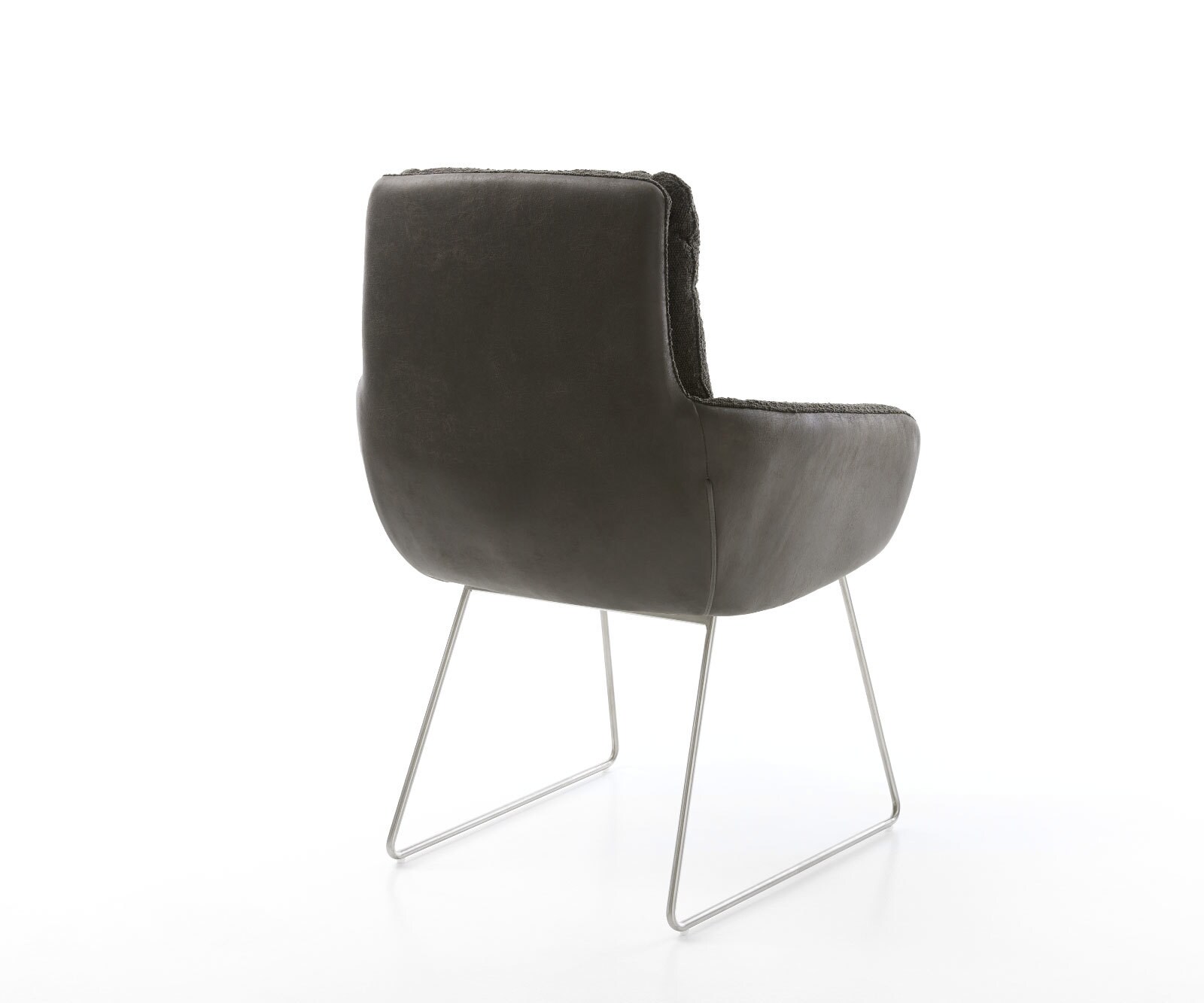 Трапезен стол с подлакътници Комбинация дамаски Черен Извити крака Неръждаема стомана Abelia-Flex 5 Трапезен стол с подлакътници Комбинация дамаски Черен Извити крака Неръждаема стомана Abelia-Flex 5