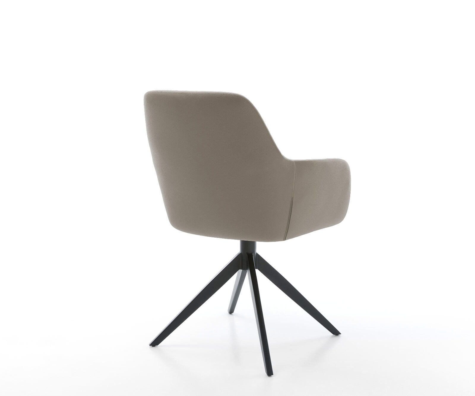 Въртящ се стол Pejo-Flex кал от естествена кожа Кръстосана рамка широка черна 360° въртене Функция люлеене Ядро от джобни пружини 4