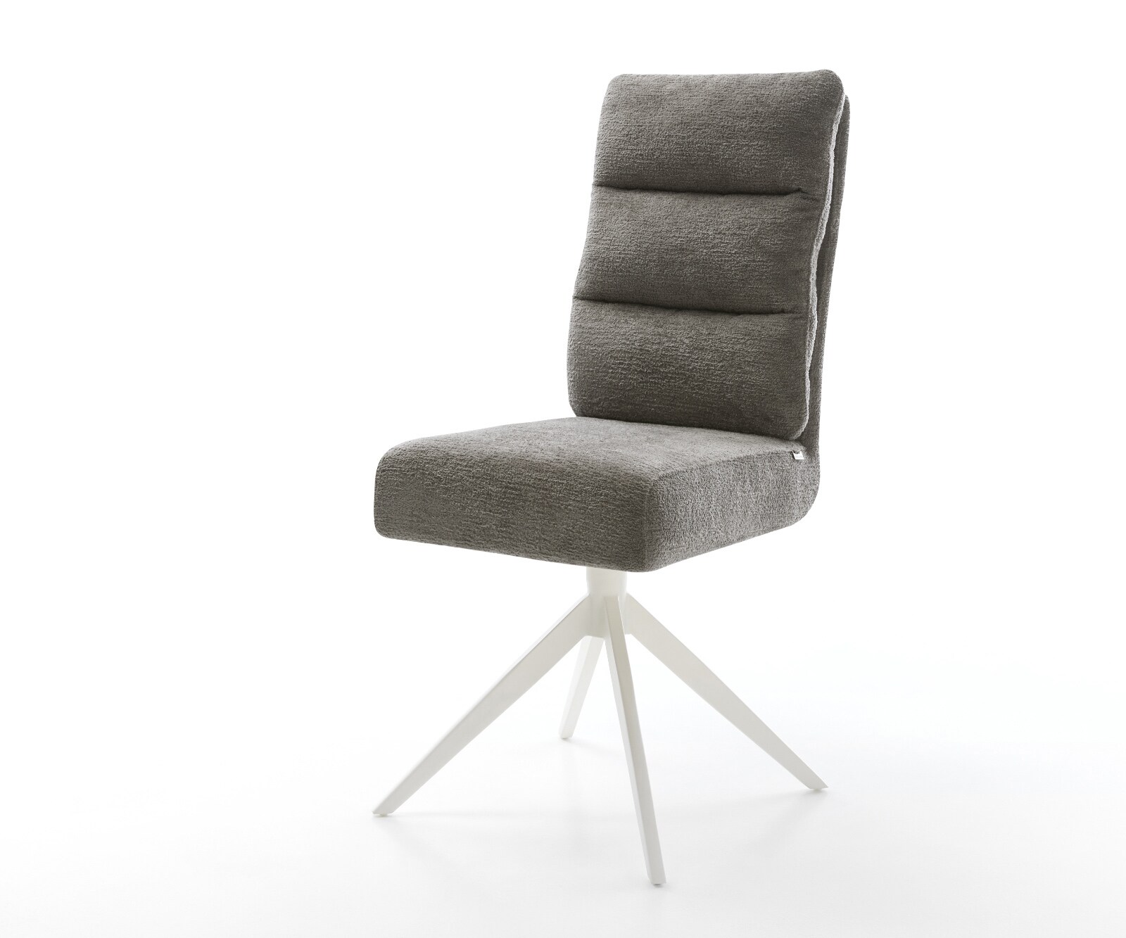 Въртящ се стол Pela-Flex Bouclé Soft Mud Кръстосана рамка широка Бяла 360° въртене Люлееща се функция Ядро от джобни пружини 1