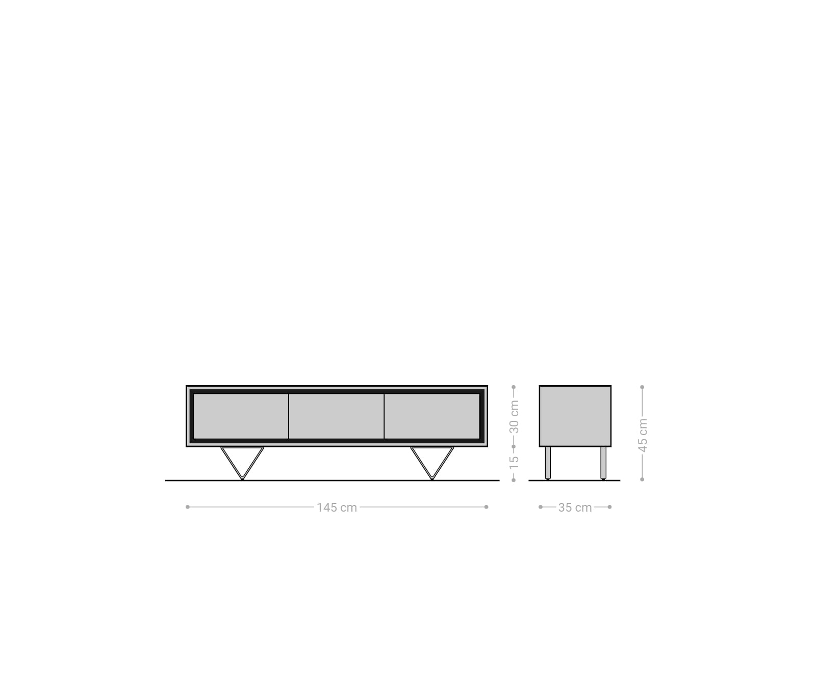 Нисък шкаф 145 cm Акация Натурал 3 Врати каменен фурнир V-Крак Stonegrace 6 Нисък шкаф 145 cm Акация Натурал 3 Врати каменен фурнир V-Крак Stonegrace 6