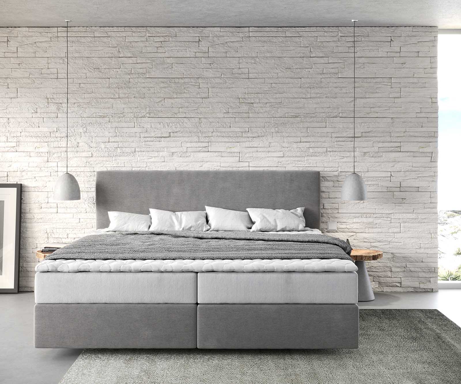 Легло Боксспринг Микрофибър Сив 200x200 cm с Покет с-ма и Мемори Топер Dream-Well 1