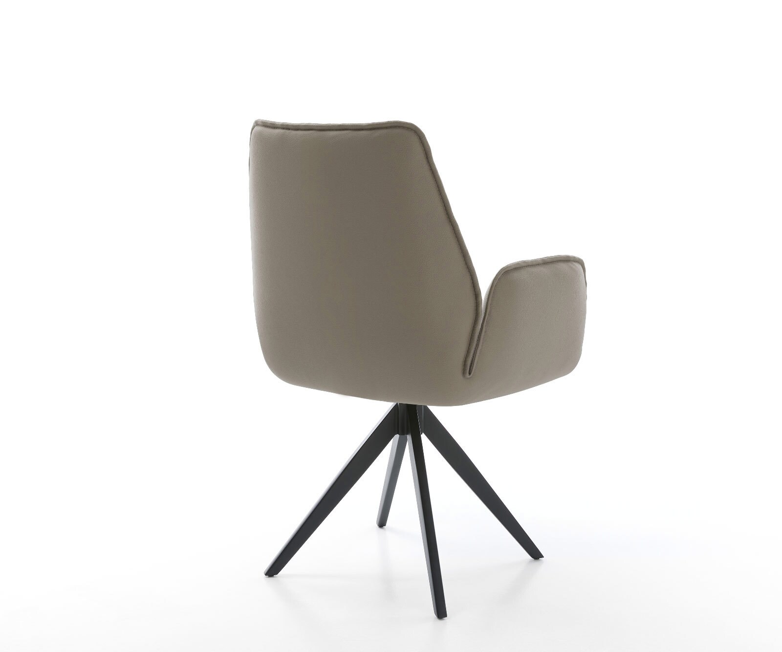 Врътящ се стол Естествена кожа Сиво-Кафяв Конус крак  Черен 180° въртящ се Zoa-Flex 5