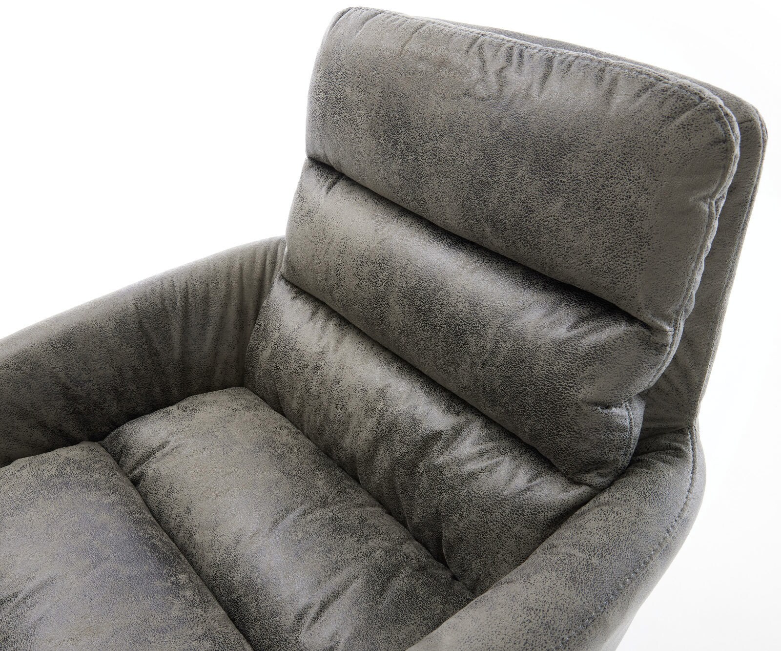 Кресло с подлакътници Сив Антик Извити крака Черни Abelia-Flex 3